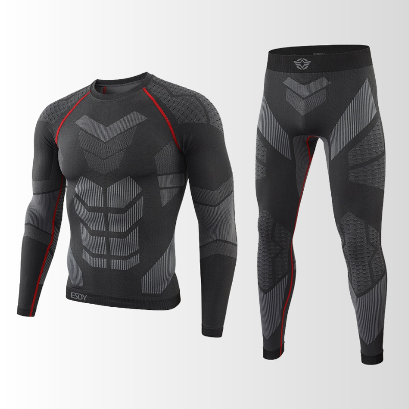 Men’s Thermal Base Layer Set – Breathable Long-Sleeve Compression Top and Leggings for Winter Sports Training and Cold-Weather Wear