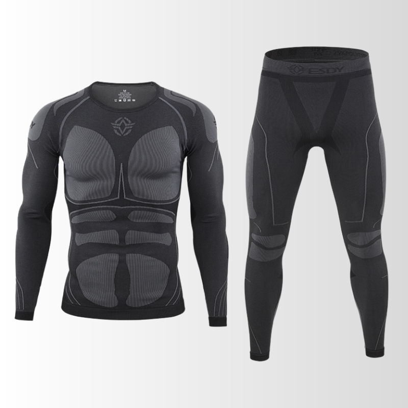 Men’s Thermal Base Layer Set – Breathable Long-Sleeve Compression Top and Leggings for Winter Sports Training and Cold-Weather Wear