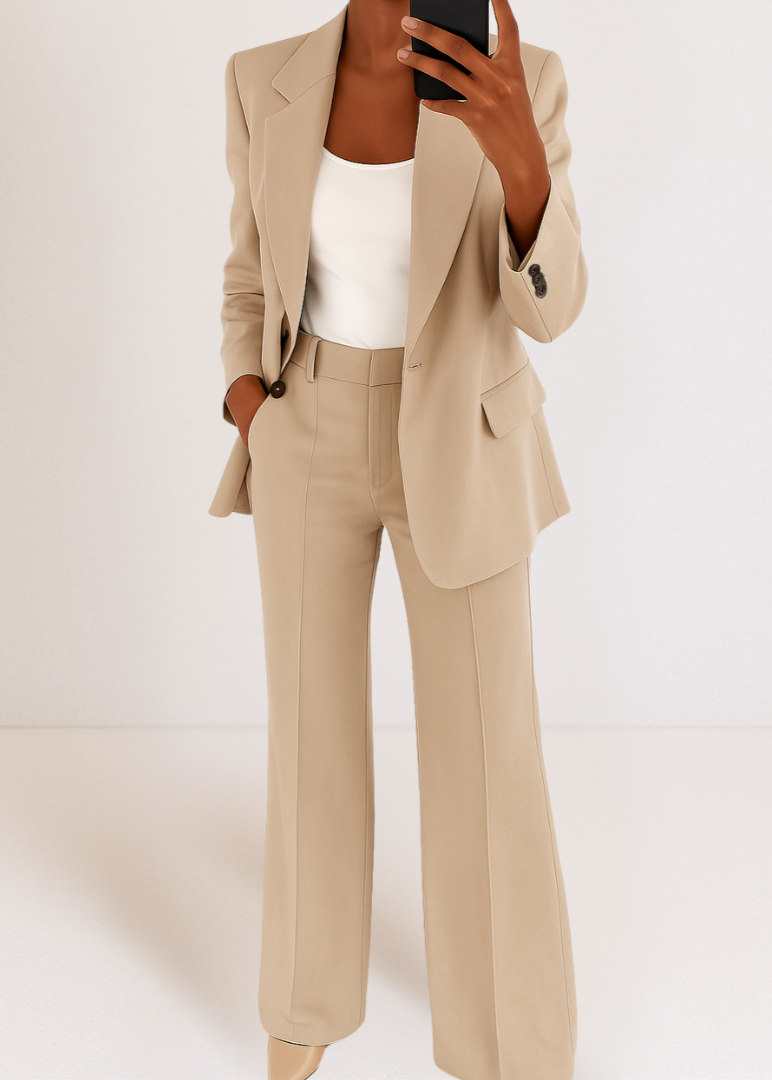 Completo lounge coordinato giacca e pantaloni sartoriali da donna