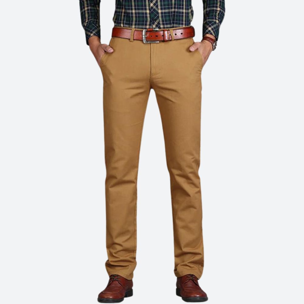 Chino sartoriali uomo a gamba dritta – Pantaloni dal davanti piatto e pulito, con vestibilità quotidiana raffinata