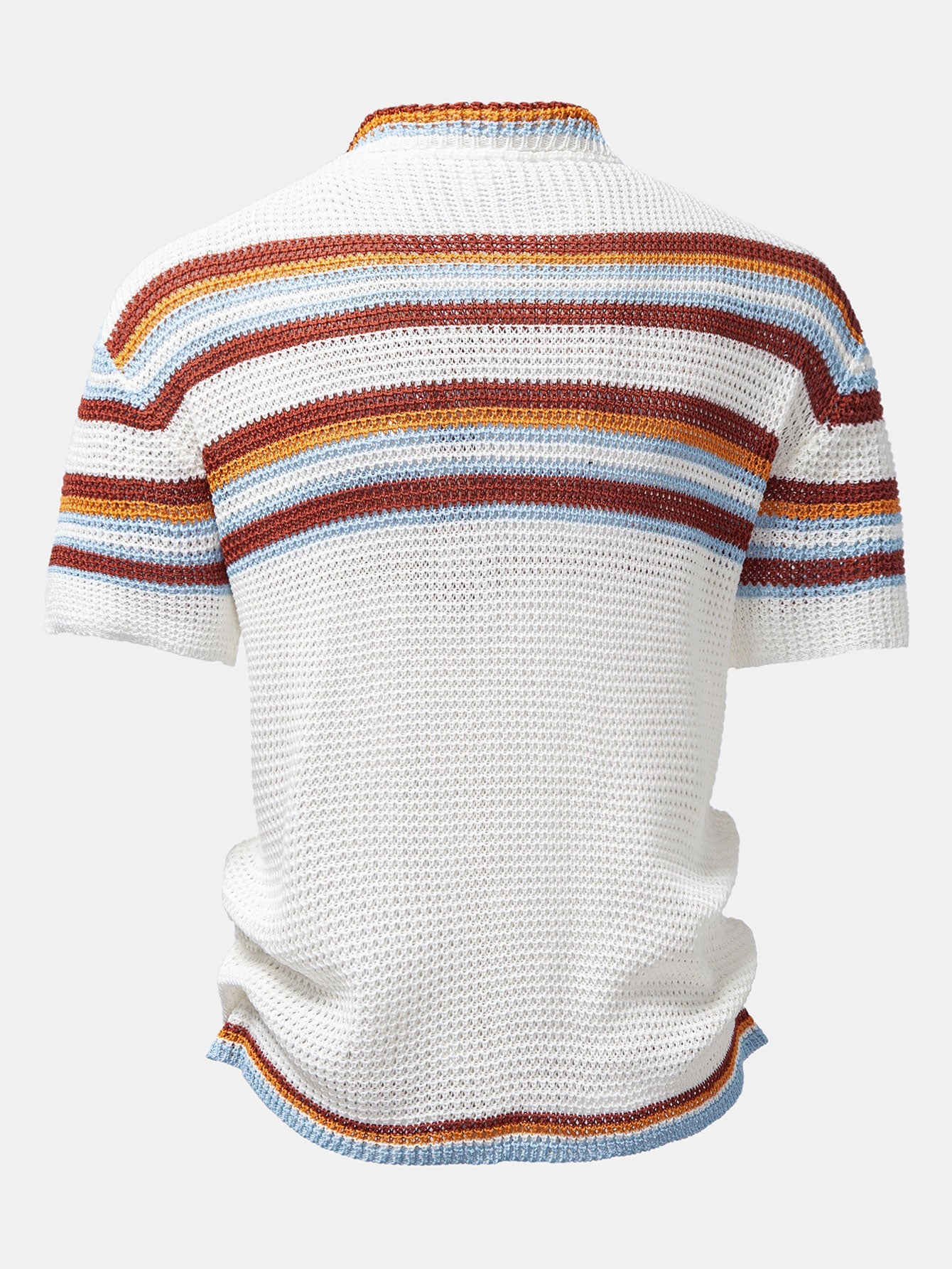 Men’s Open-Knit Button Shirt with Linen Blend Trousers – Breathable Summer Set