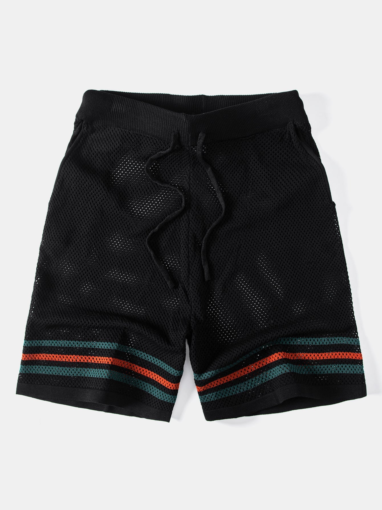 Ensemble chemise et short d’été pour homme – Haut boutonné en maille ajourée avec taille à cordon