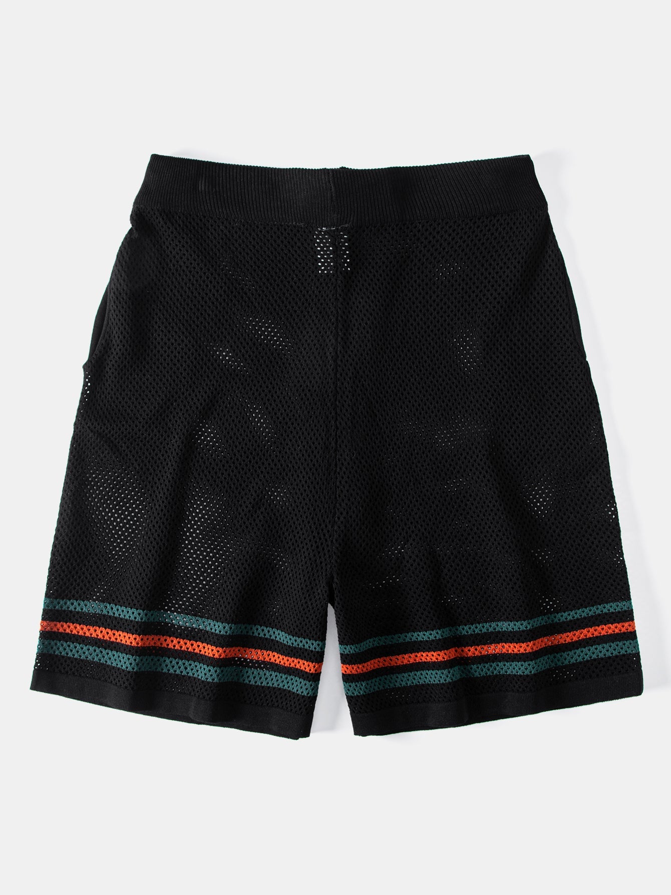 Ensemble chemise et short d’été pour homme – Haut boutonné en maille ajourée avec taille à cordon