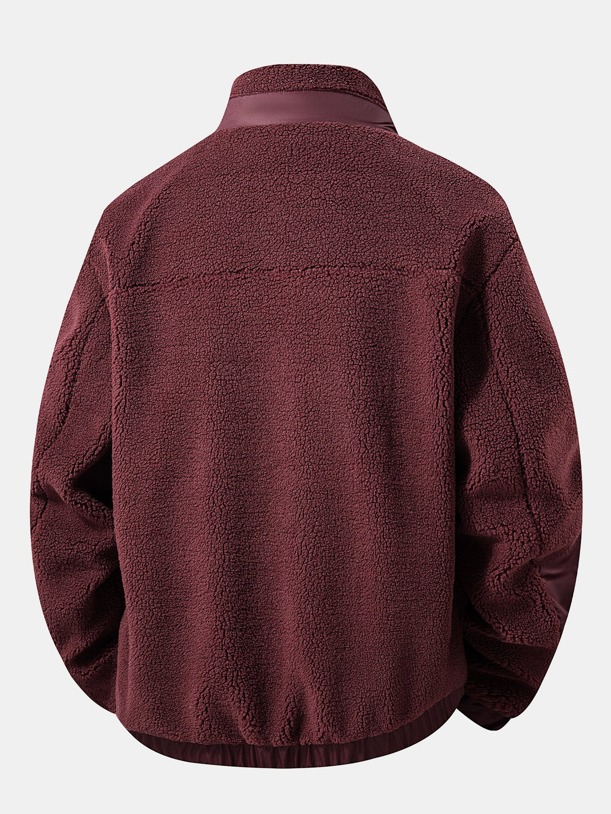 Herren-Teddyfleecejacke mit Reißverschluss und Brusttasche – warme Freizeitjacke mit normaler Passform für Herbst und Winter