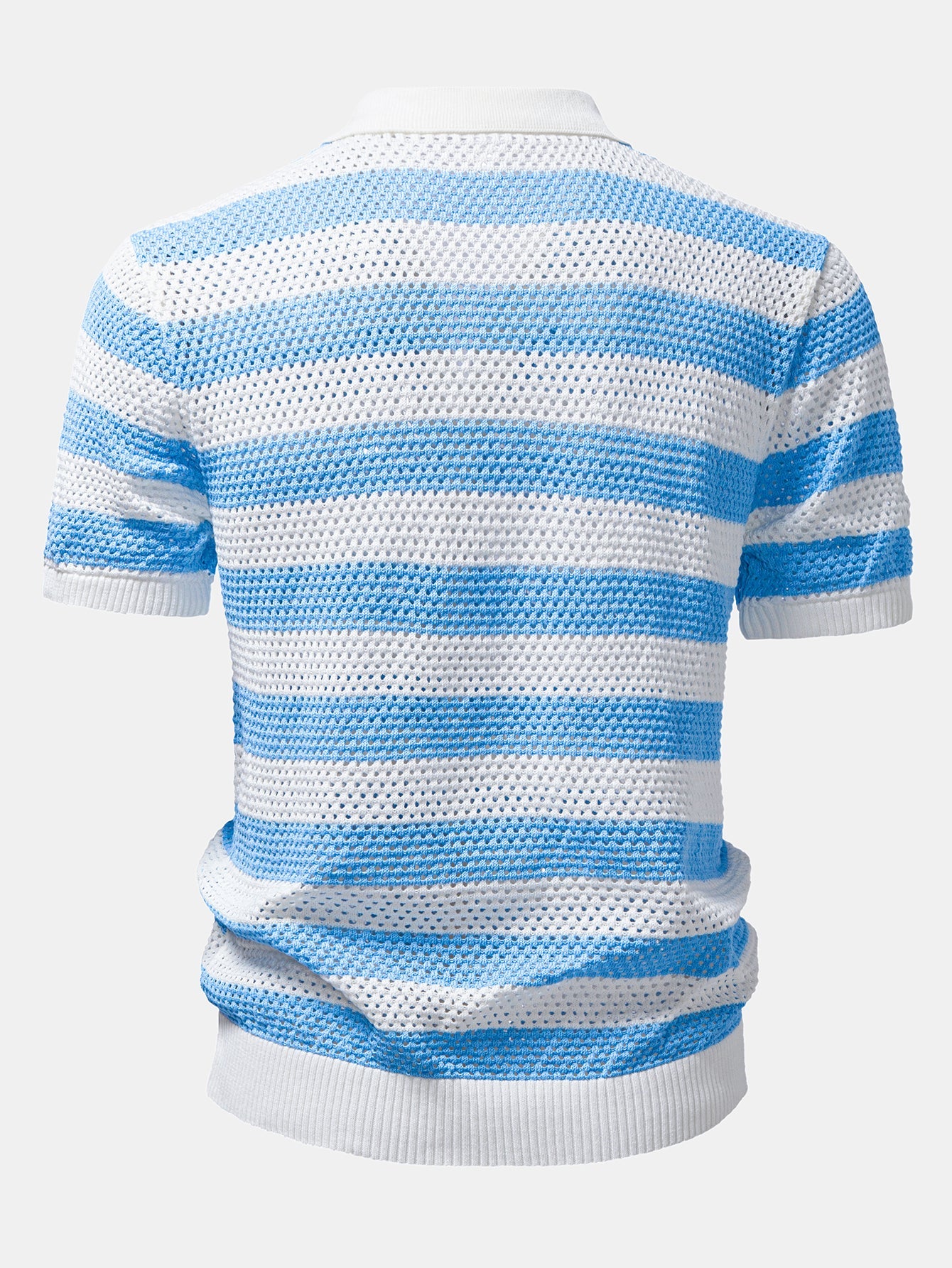 Completo estivo da uomo con camicia in maglia traforata e pantaloncini effetto stropicciato – Vestibilità regular
