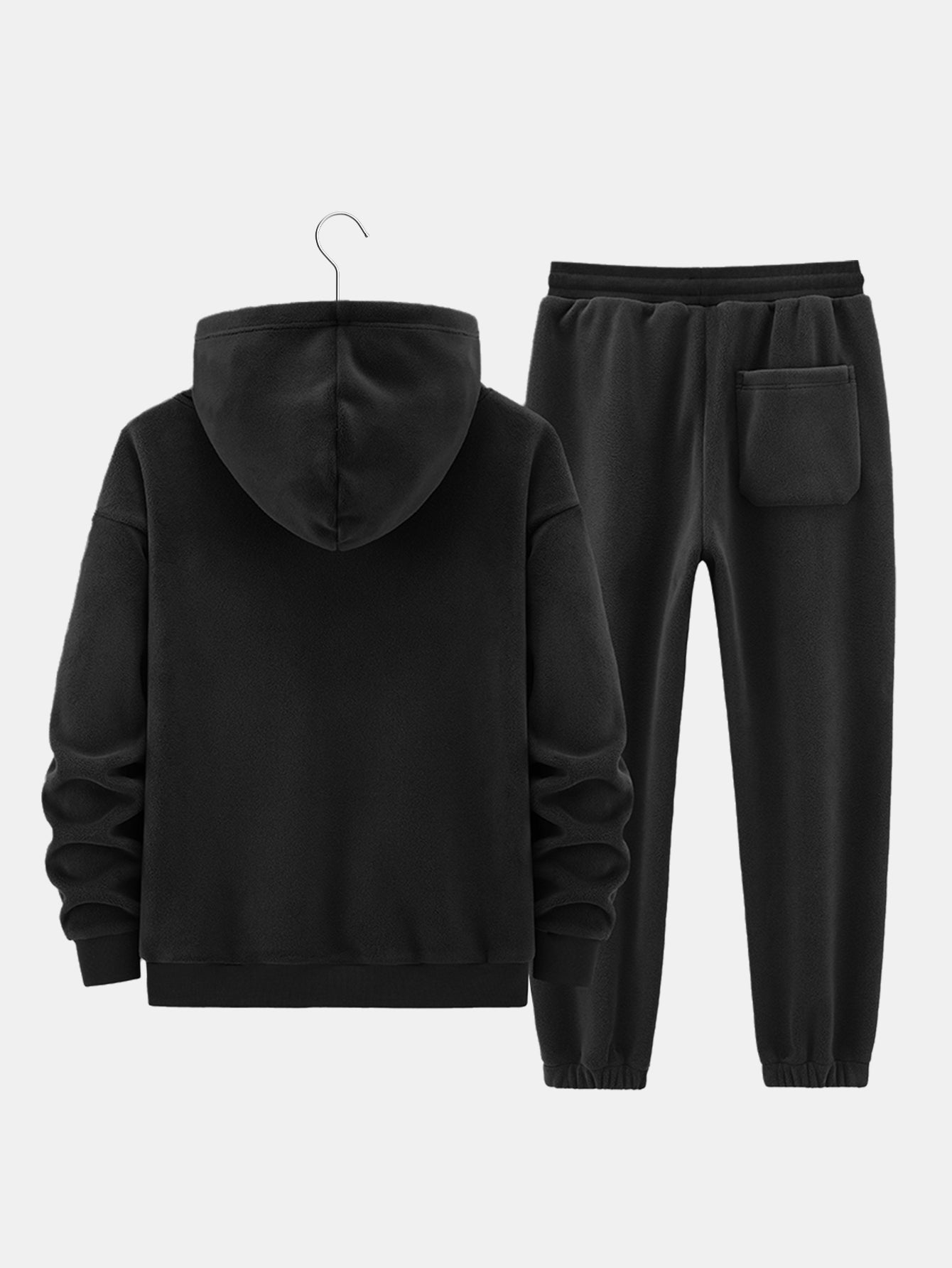 Men’s Winter Hoodie and Jogger Set – Teddy-Lined Two-Piece for Cold-Weather Comfort