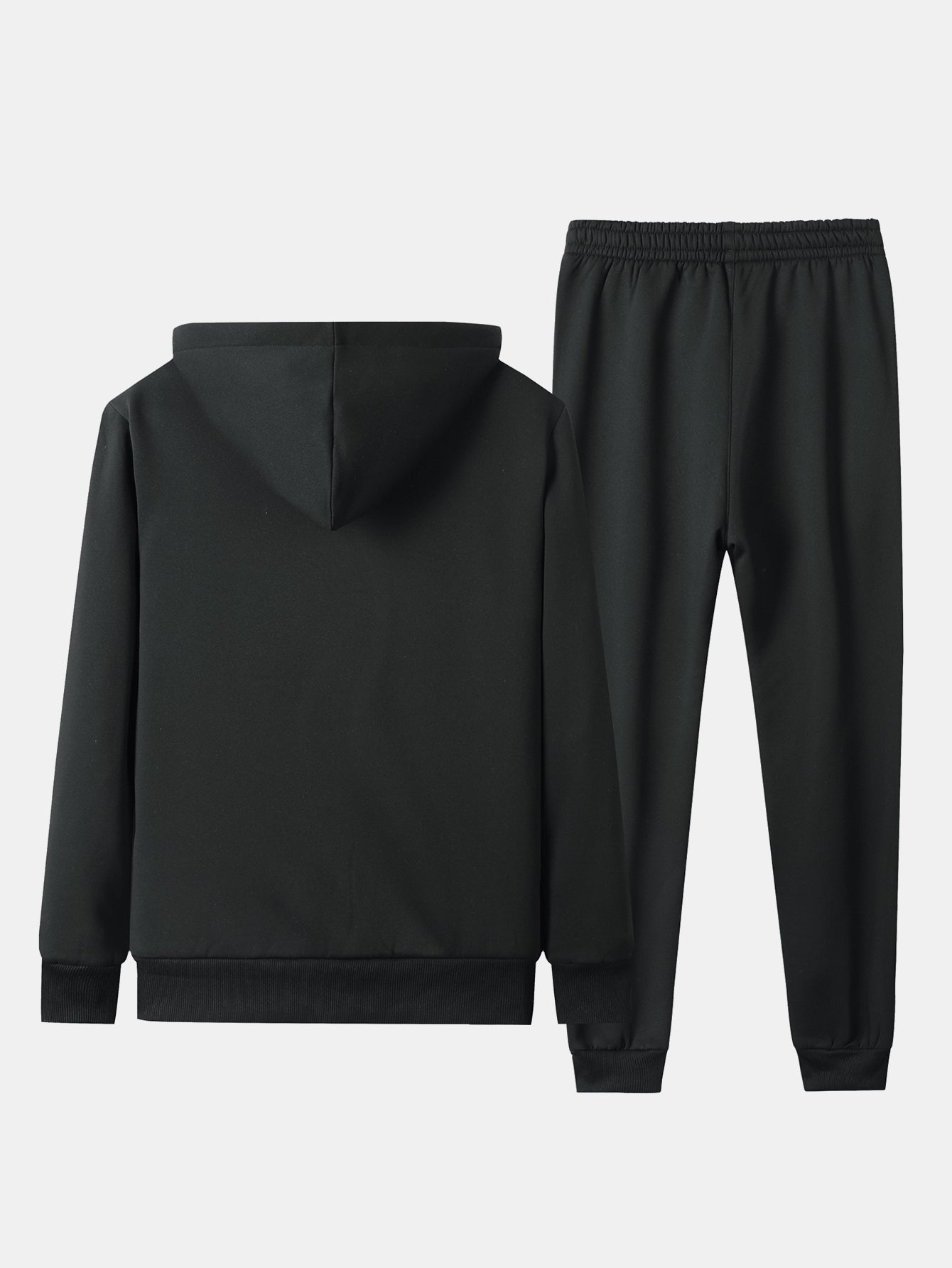 Men’s Teddy-Lined Zip Hoodie Tracksuit – Regular Fit Joggers for Winter Travel and Weekends