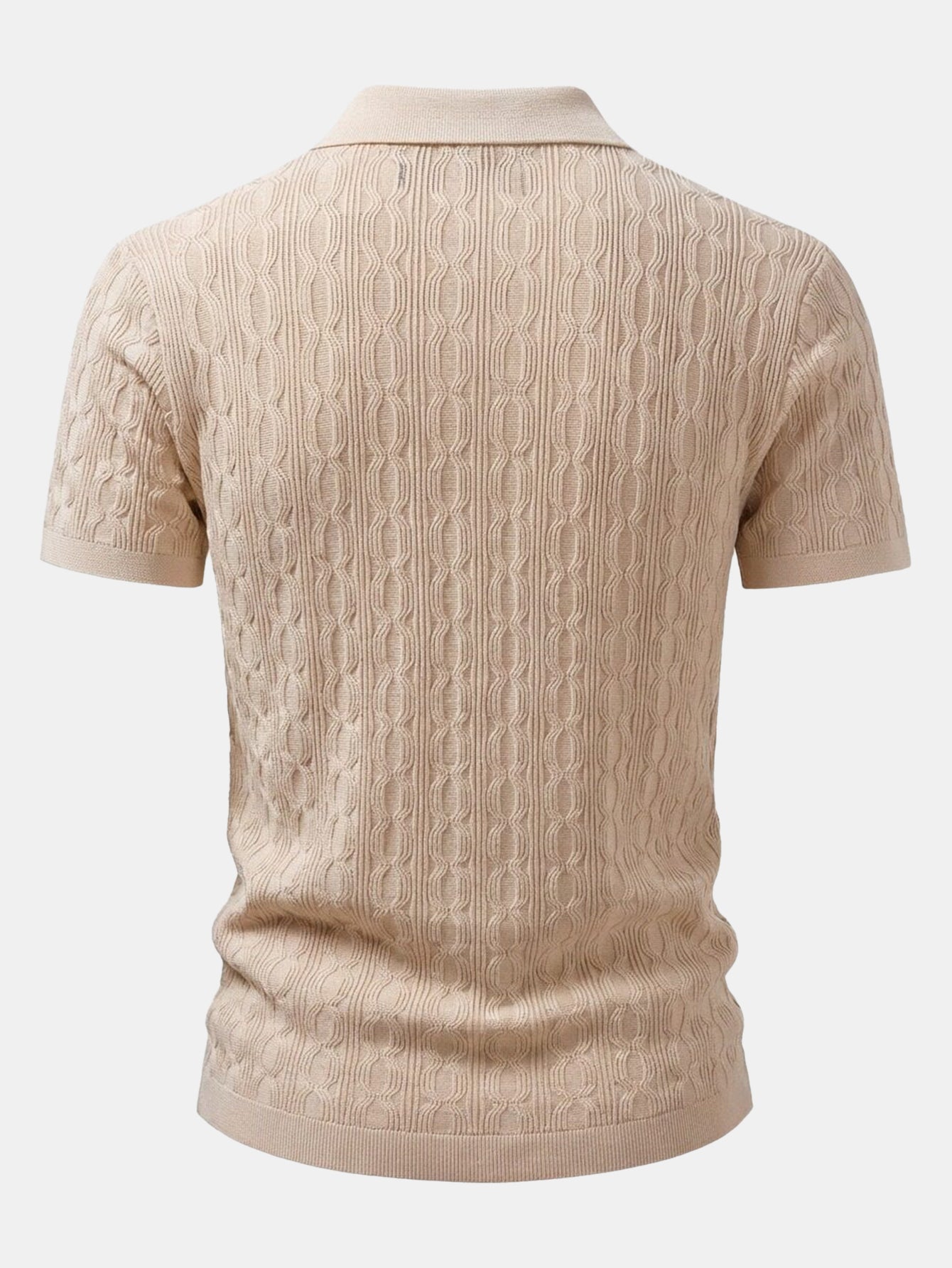 Set estivo uomo smart casual con camicia in maglia testurizzata di viscosa e pantaloni affusolati elasticizzati