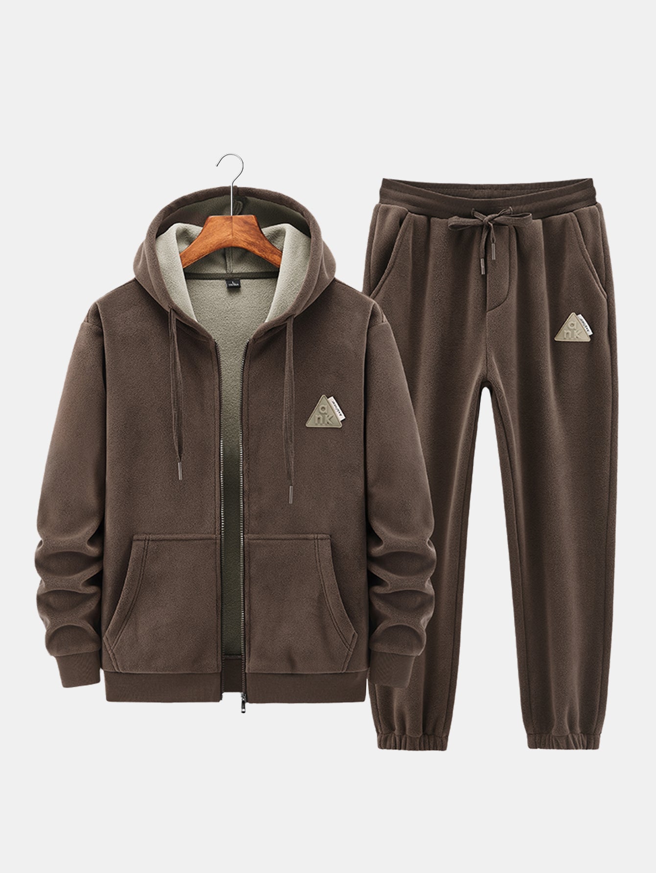 Men’s Winter Hoodie and Jogger Set – Teddy-Lined Two-Piece for Cold-Weather Comfort