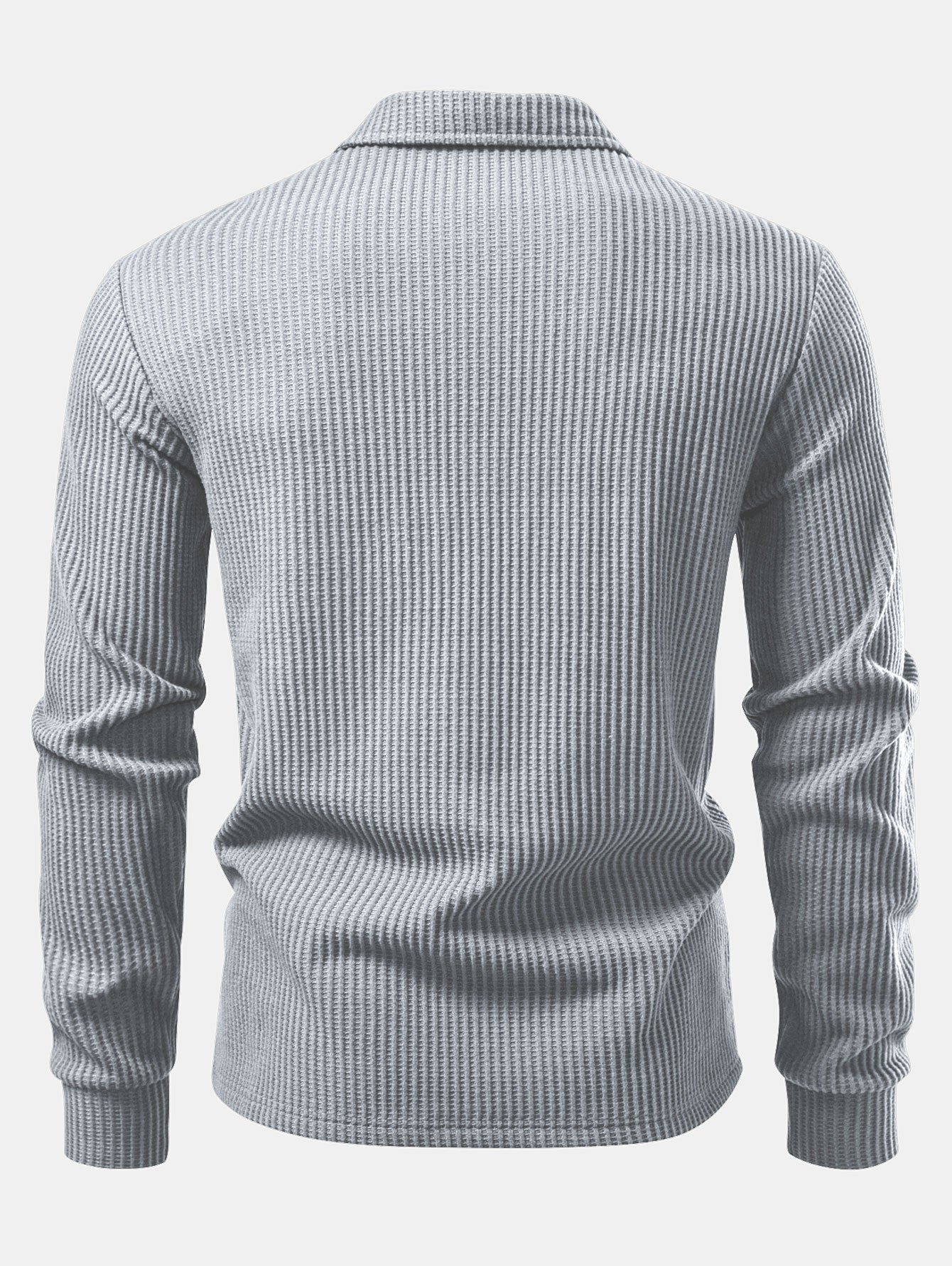 Polo da uomo in piqué a nido d’ape con maniche lunghe – Strato smart casual testurizzato