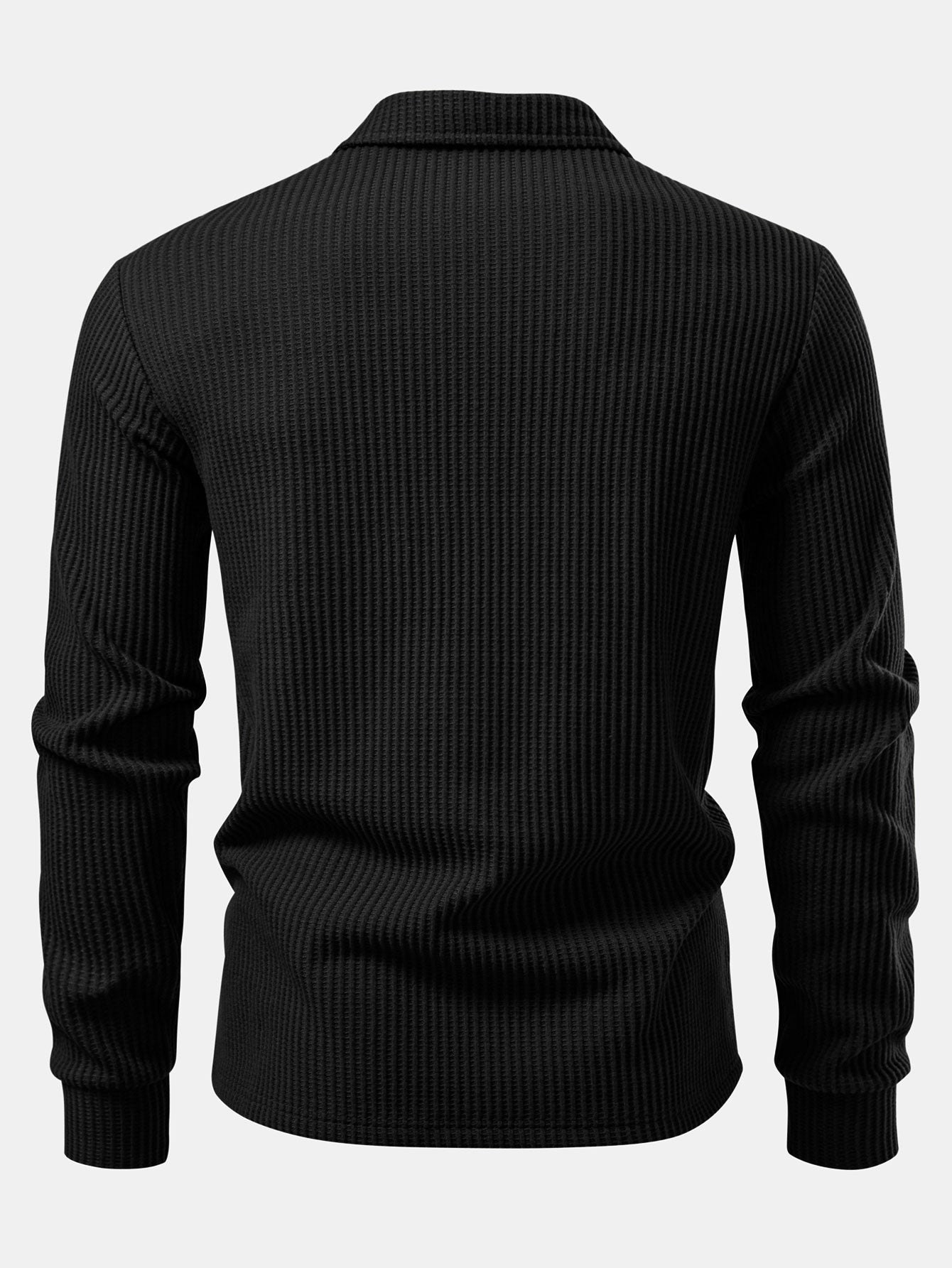 Polo da uomo in piqué a nido d’ape con maniche lunghe – Strato smart casual testurizzato