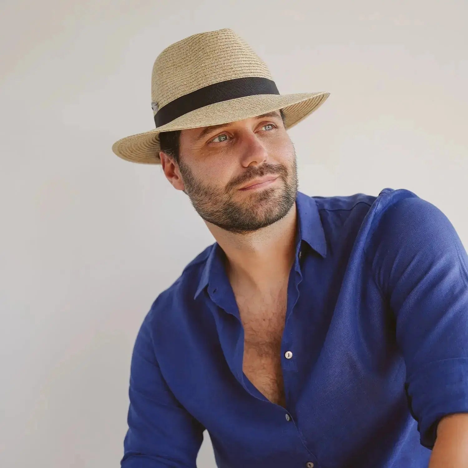 Cappello da sole classico da uomo Fedora con protezione UV e vestibilità regolabile
