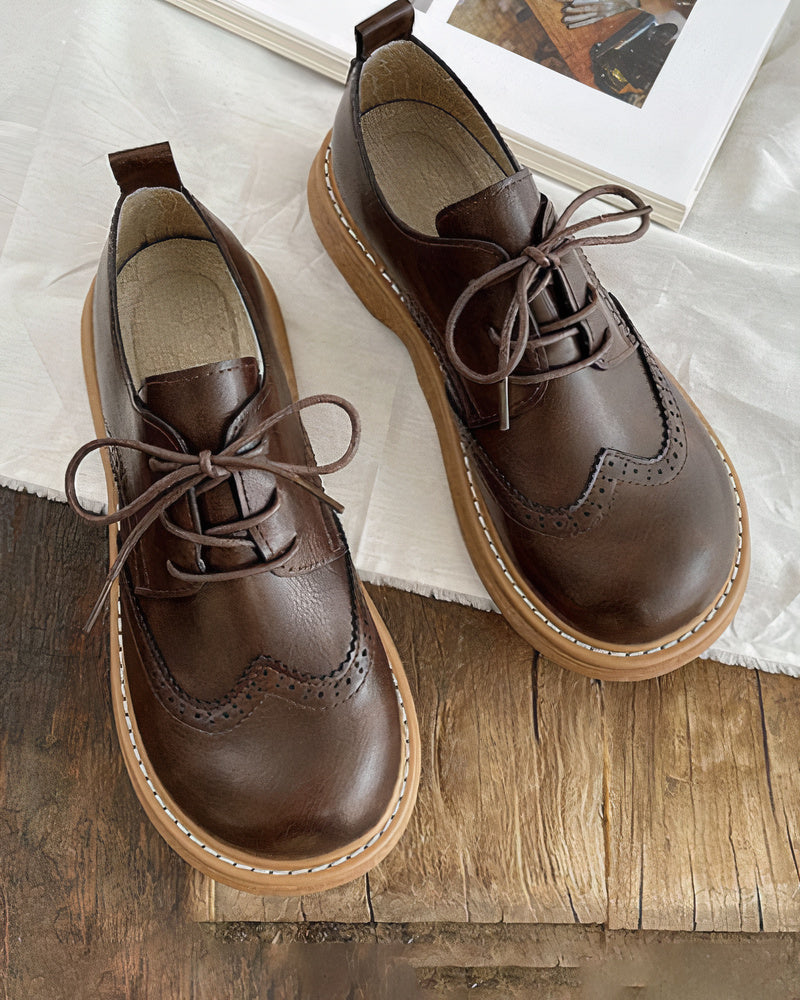 Women’s Retro Oxford Shoes – Classic Elegant LaceUp Durable Comfort for Smart Casual Wear