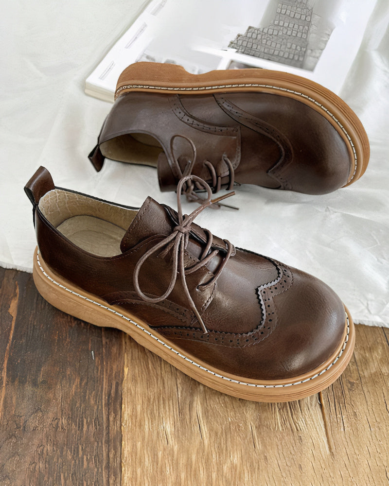 Women’s Retro Oxford Shoes – Classic Elegant LaceUp Durable Comfort for Smart Casual Wear
