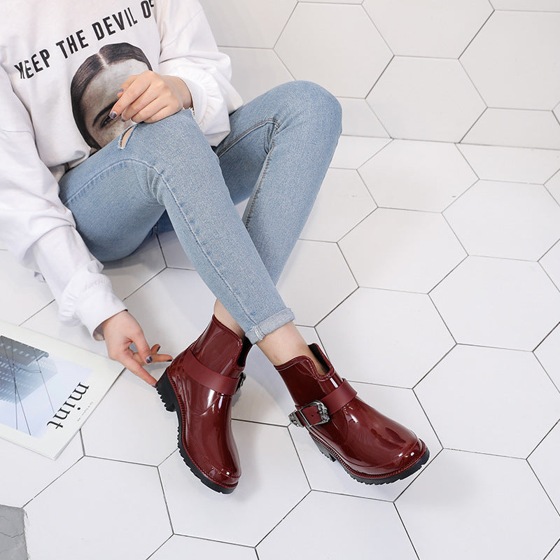 Botines Brillantes para Mujer con Detalle de Hebilla – Botas Modernas para el Día a Día con Estilo, Comodidad y Seguridad en la Ciudad