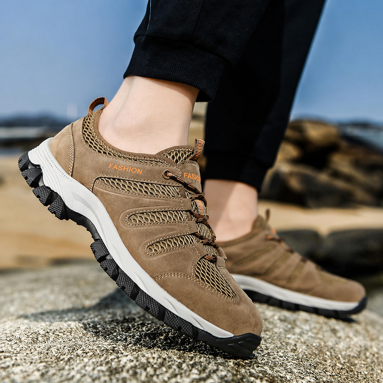 Women’s Trail Grip Sneakers with Mesh Panels