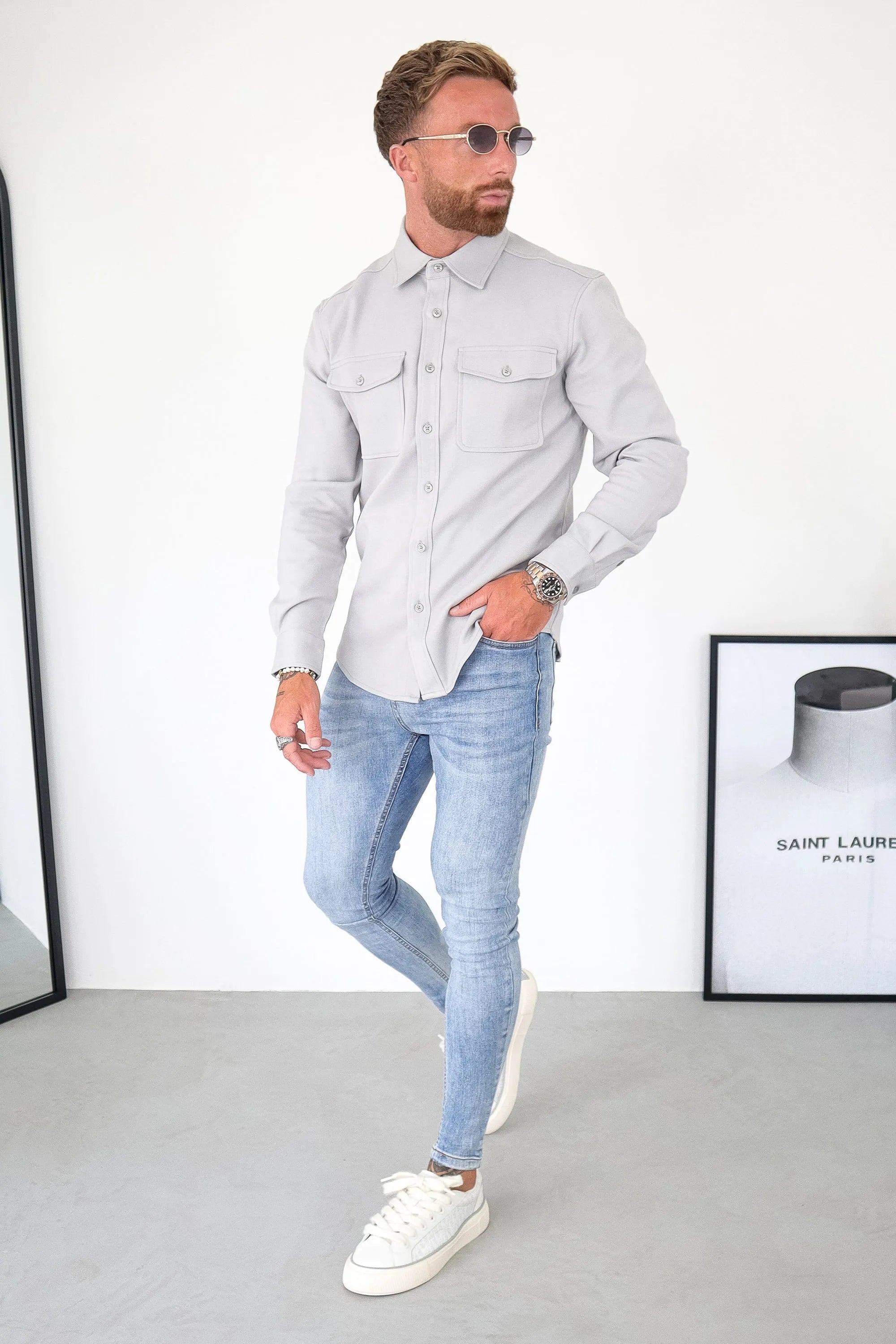 Men’s Cotton Blend Overshirt – Relaxed Utility Layering Piece for Casual Seasonal Styling