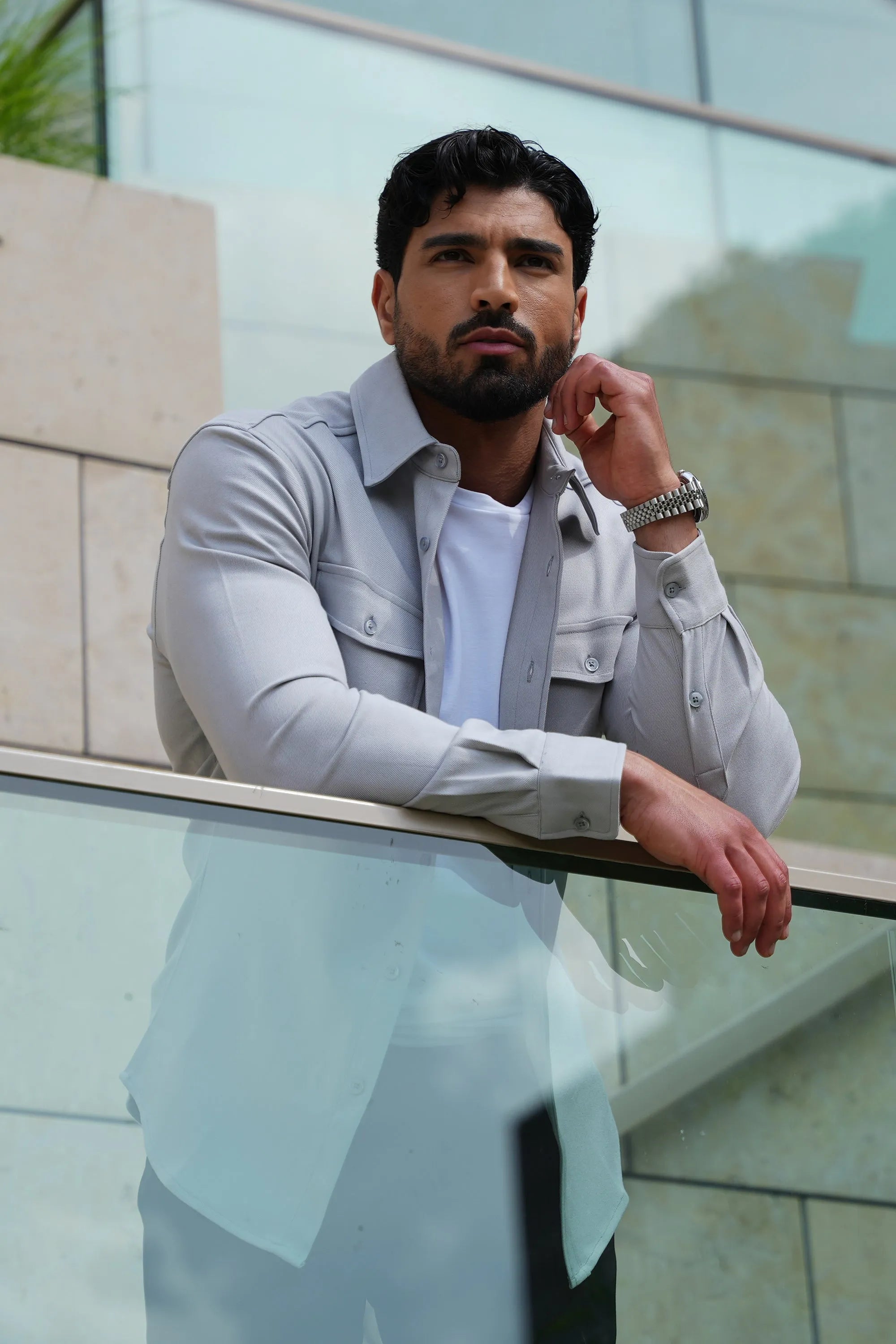 Men’s Cotton Blend Overshirt – Relaxed Utility Layering Piece for Casual Seasonal Styling