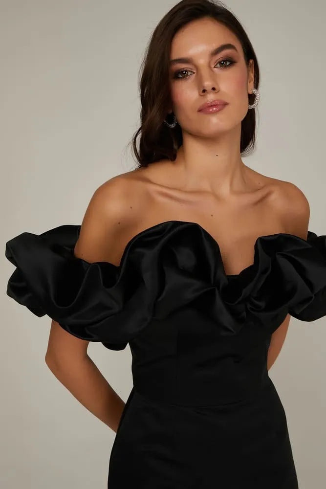 Women’s Off Shoulder Mini Dress Statement Ruffle Bodice