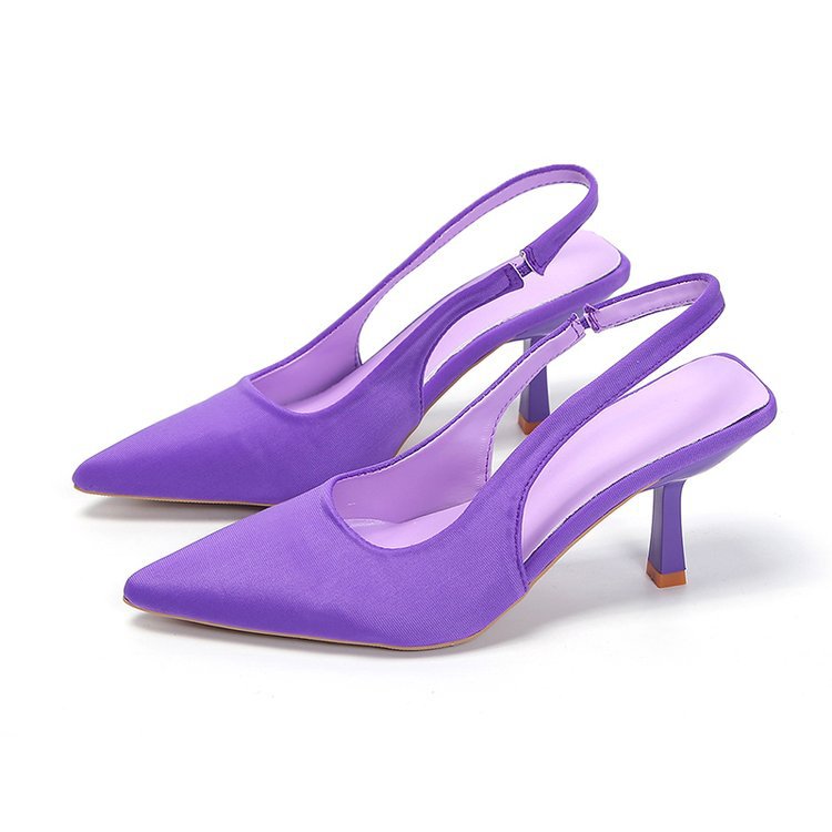Zapatos de tacón bajo elegantes para mujer con punta y tira trasera