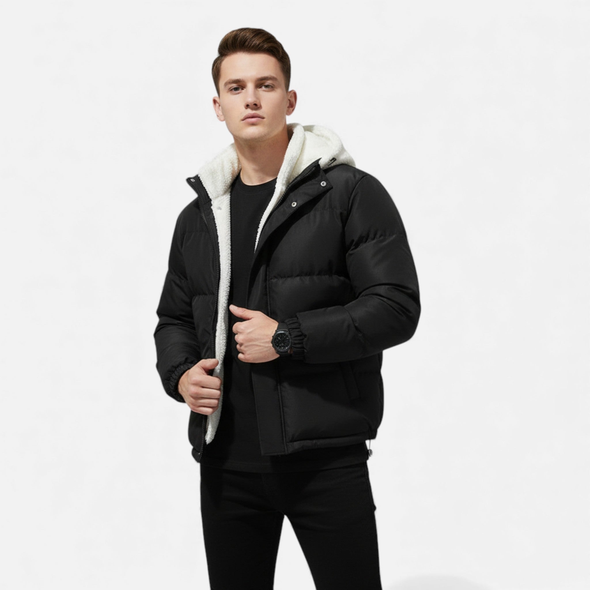 Valmonti | Men’s Cotton Fleece Jacket – Classic Warm Winter Jacket