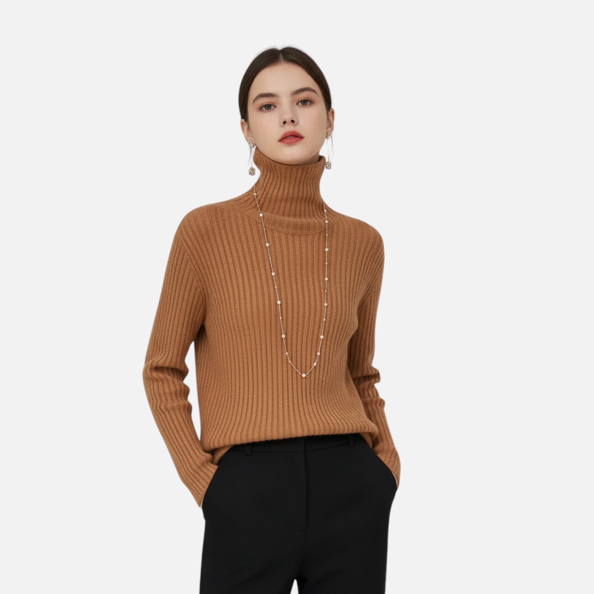 Valmonti | Women’s Thick Ribbed Turtleneck Sweater