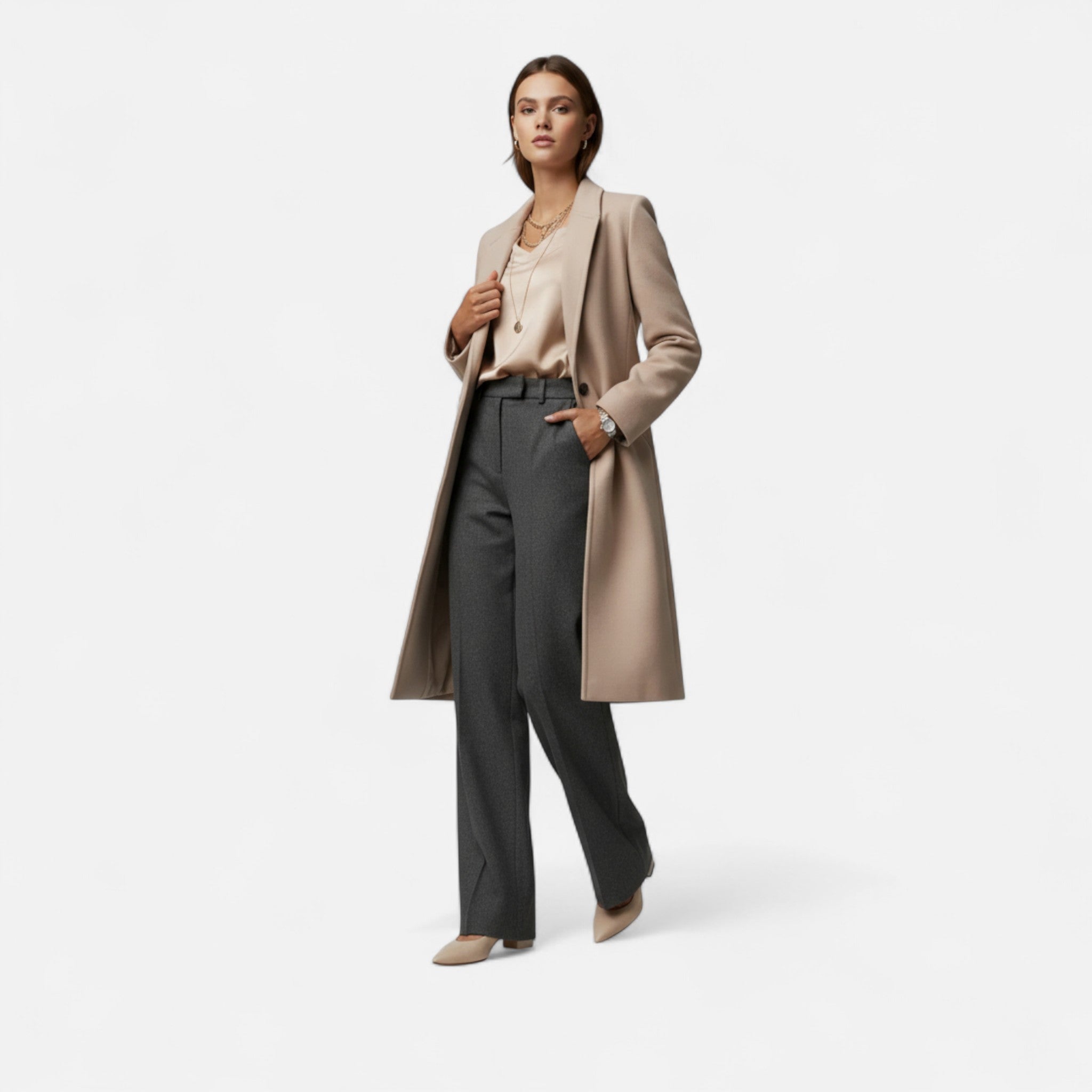 Valmonti | Women’s Lapel Collar Winter Overcoat