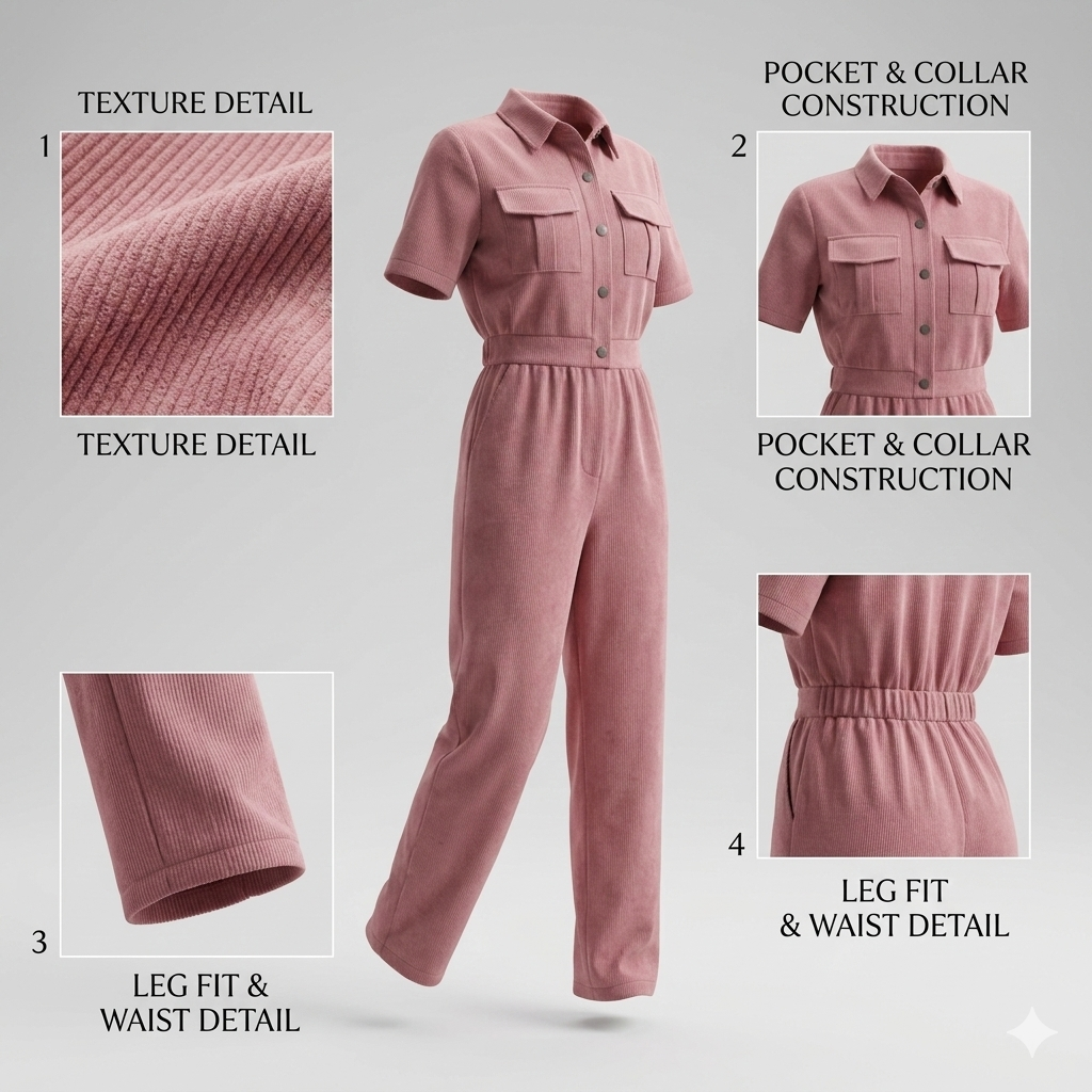 Women’s Corduroy Blazer Trousers Set – Soft Comfortable Stylish Casual Smart Everyday Outfit