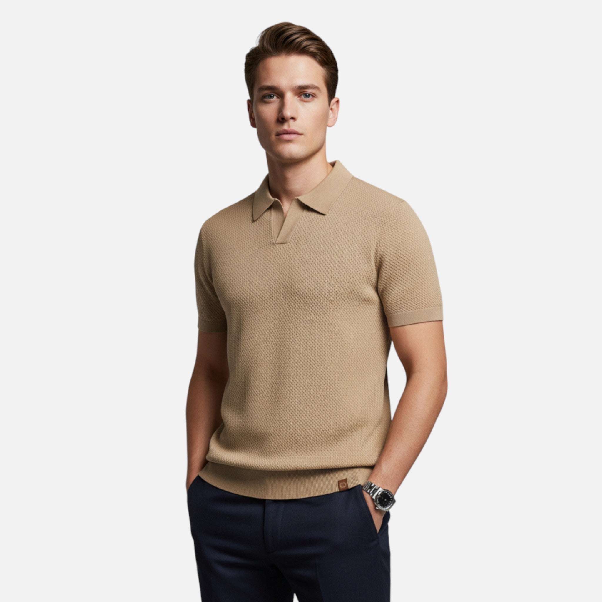 Valmonti | Men’s Pineapple Wool Polo Shirt