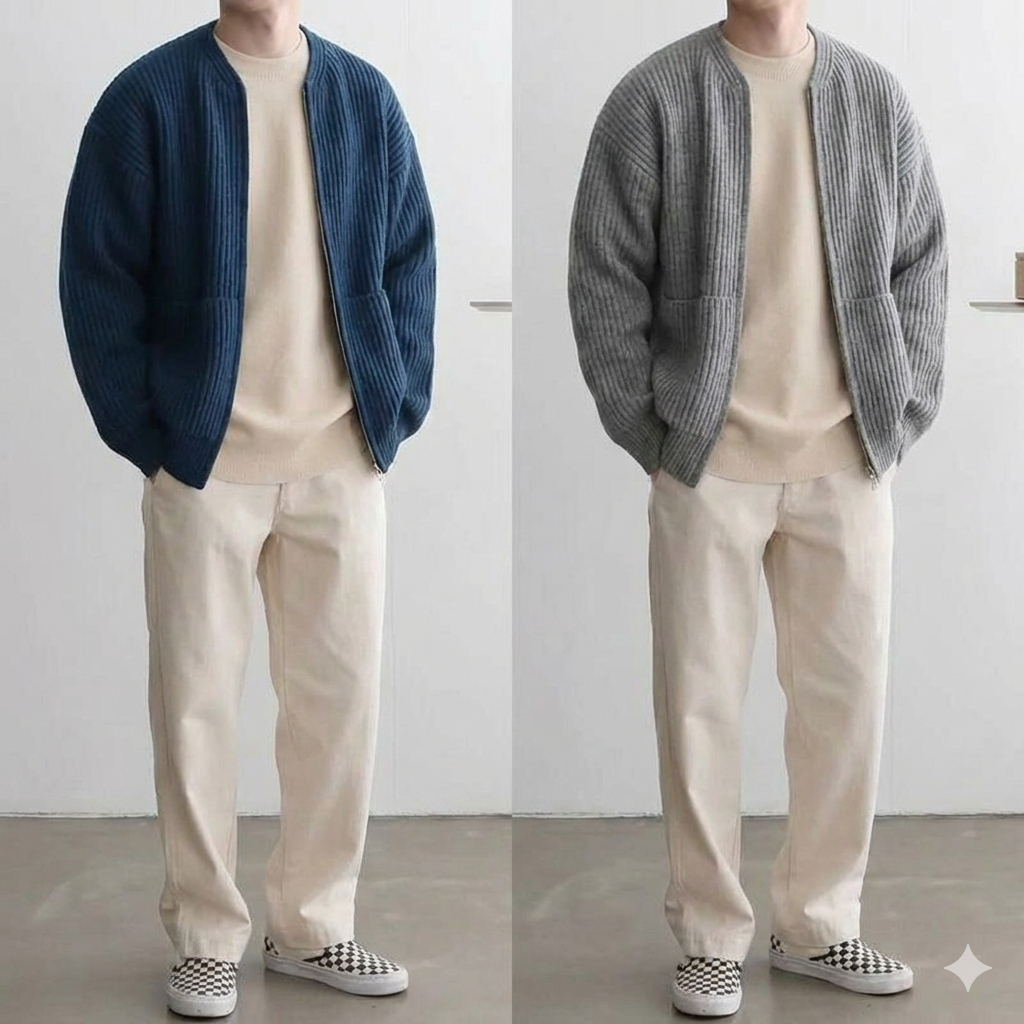 Men’s Trendy Cardigan Jacket – Modern Knit Layer for Stylish Everyday and Smart Casual Looks