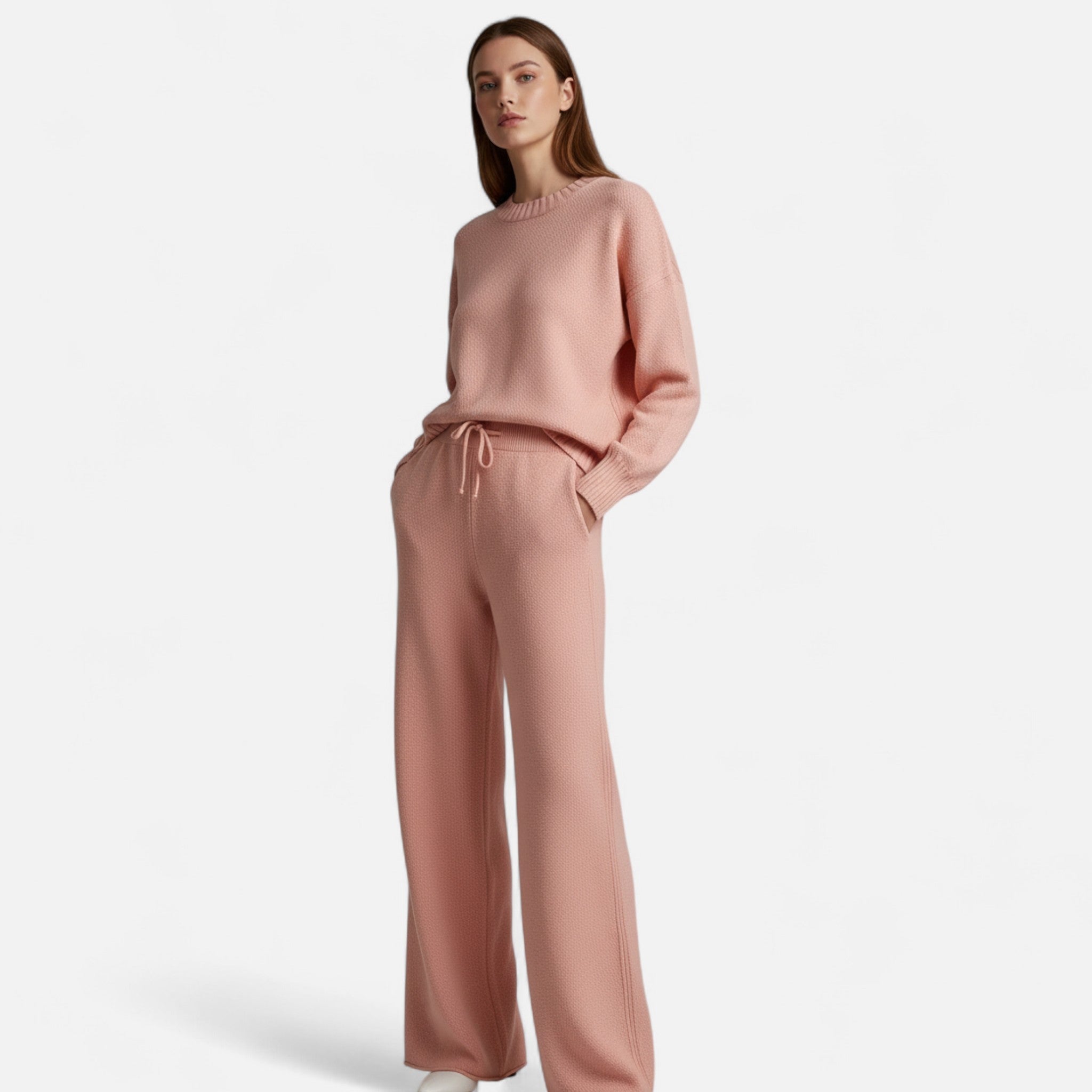 Valmonti | Women’s Knit Sweater & Wide-Leg Trouser Set