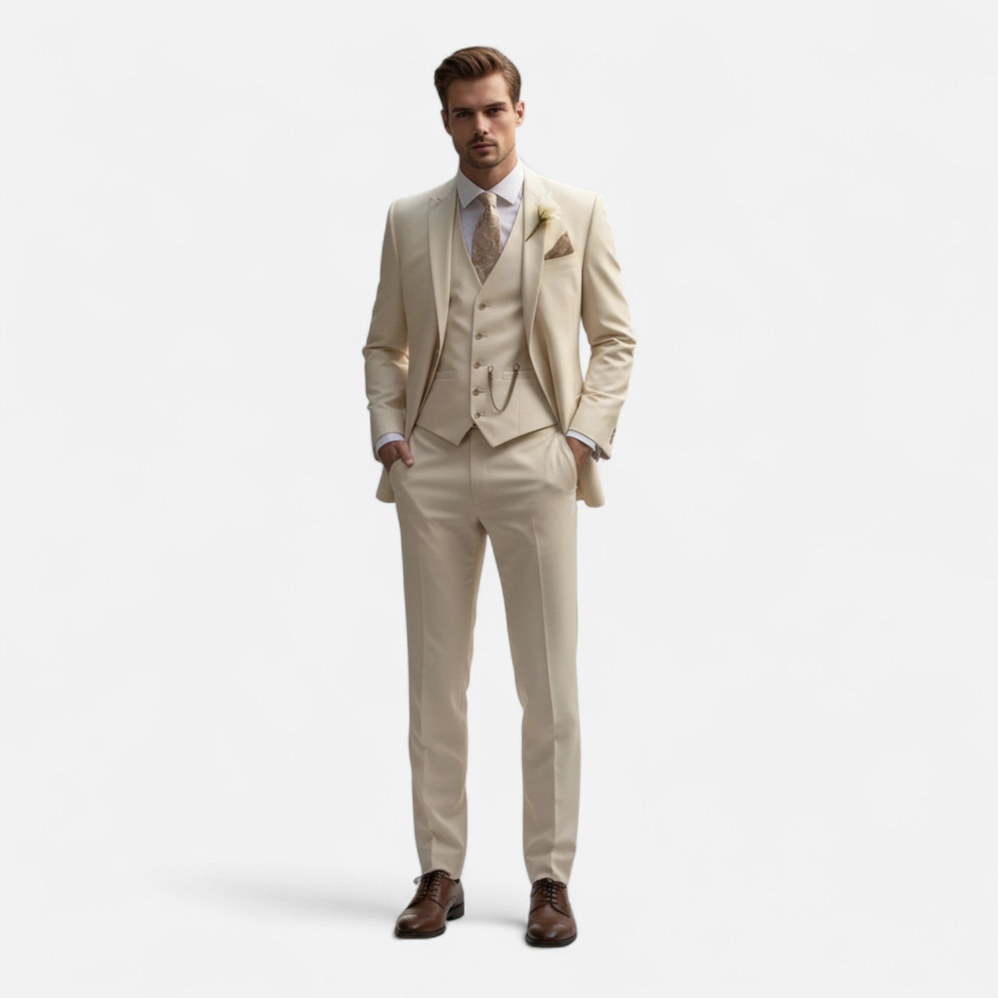 Valmonti | Men’s Three-Piece Suit – Slim-Fit Aristocratic Elegance