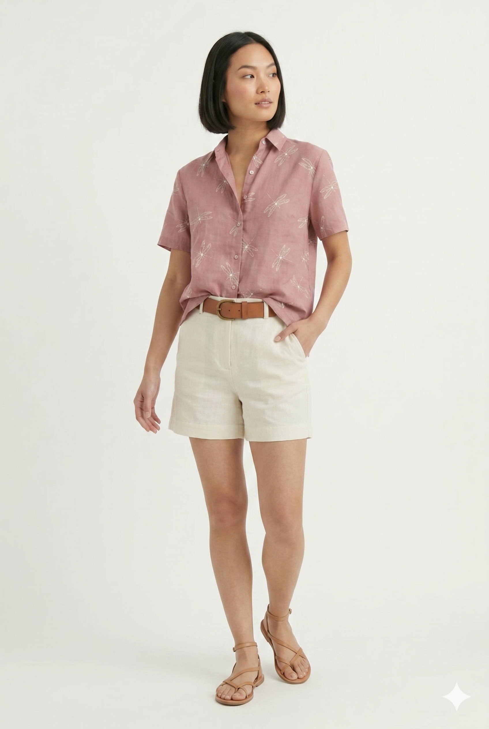 Women’s Summer Printed Button Shirt Lightweight Breathable Short Sleeve Casual Blouse