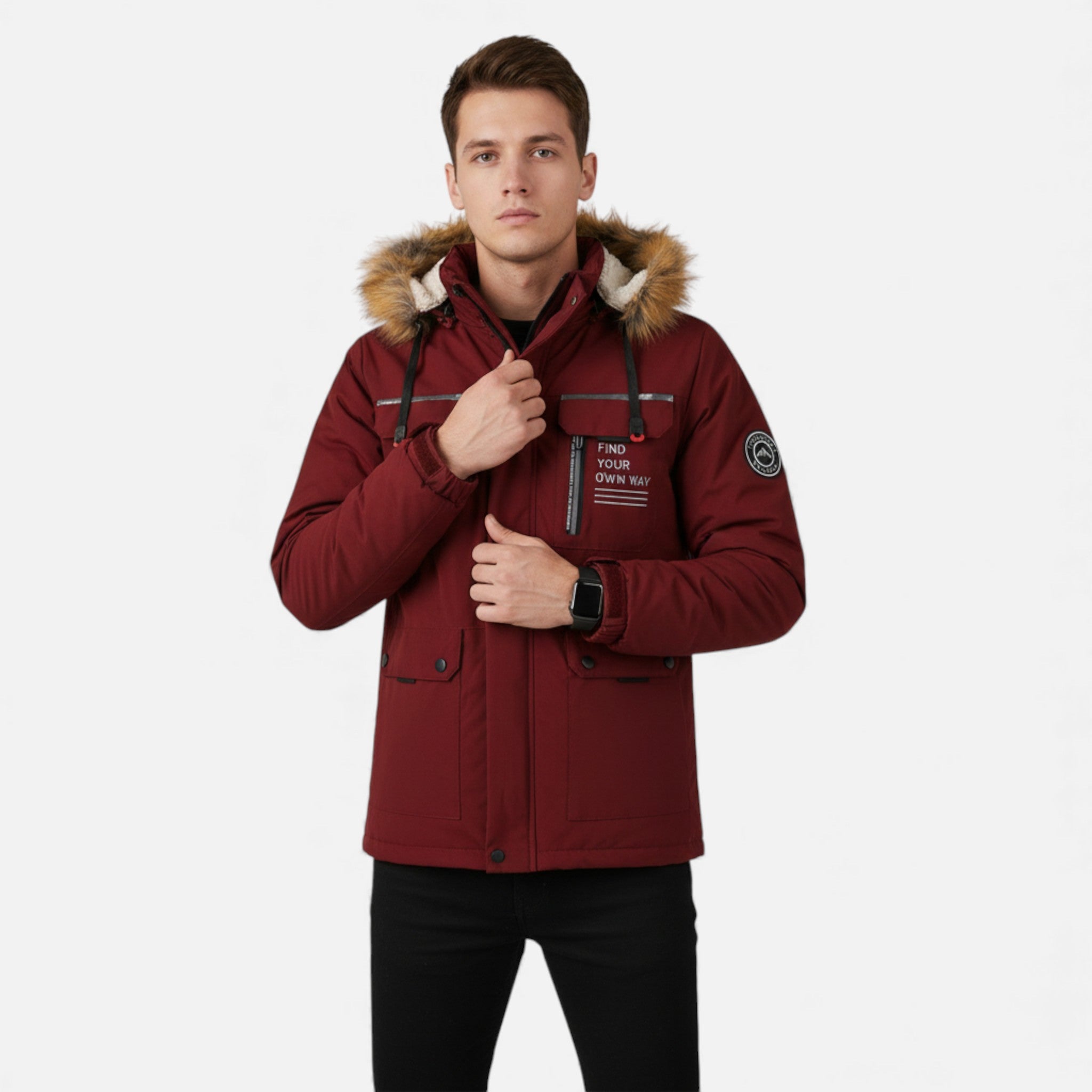 Valmonti | Men’s Windproof Parka – Classic Insulated Hooded Parka