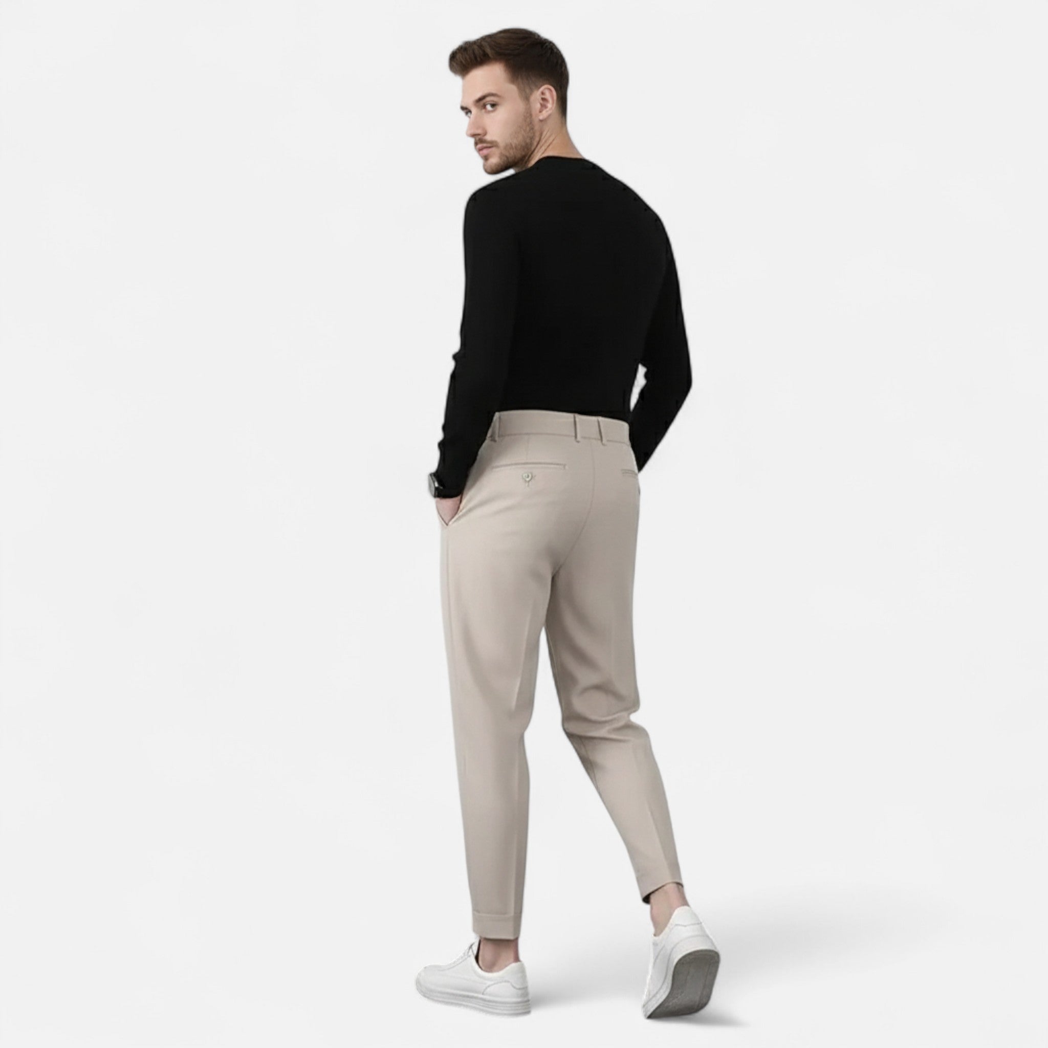 Valmonti | Men’s Trousers – Pleated Tapered Elegance