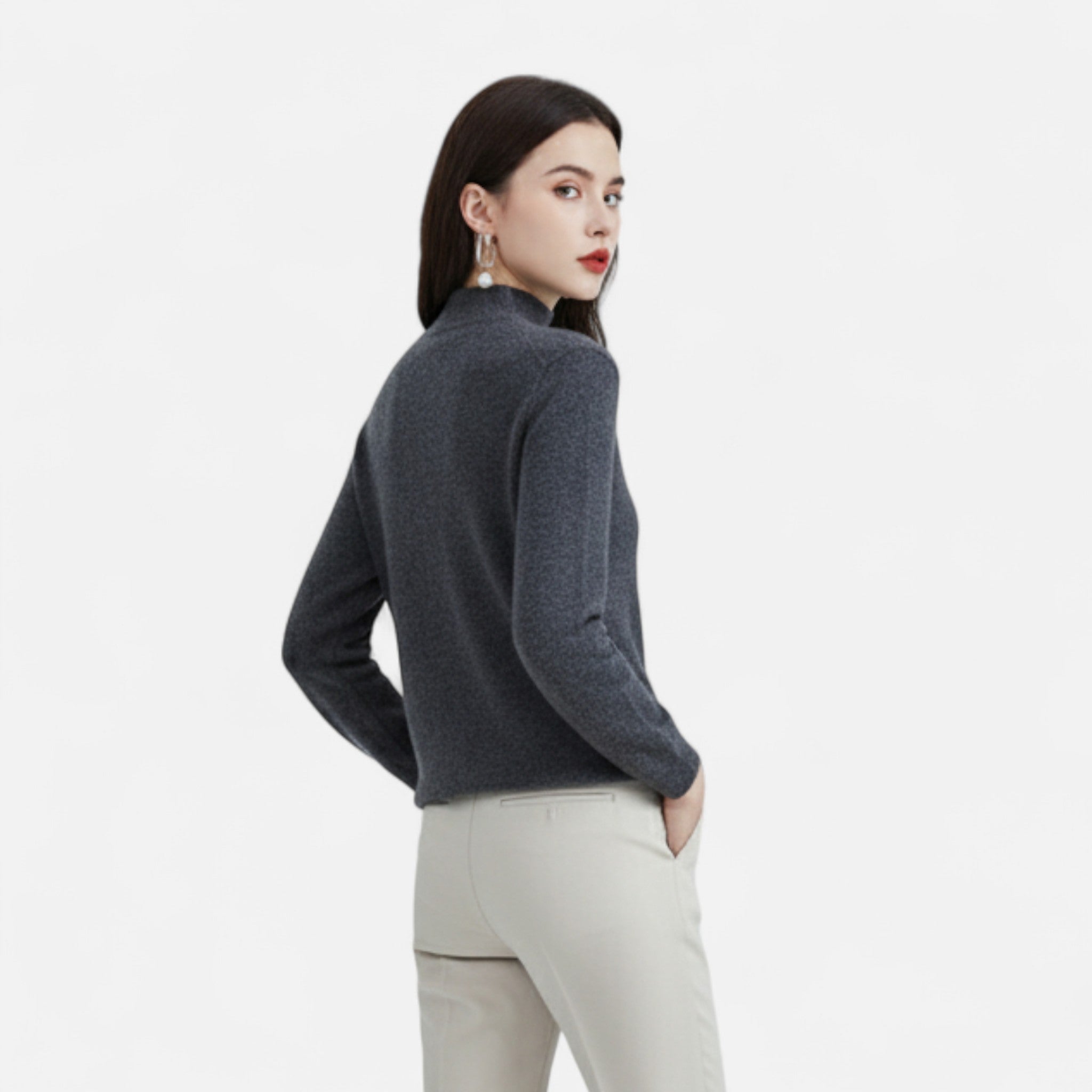 Valmonti | Women’s Pure Wool Half-Neck Sweater