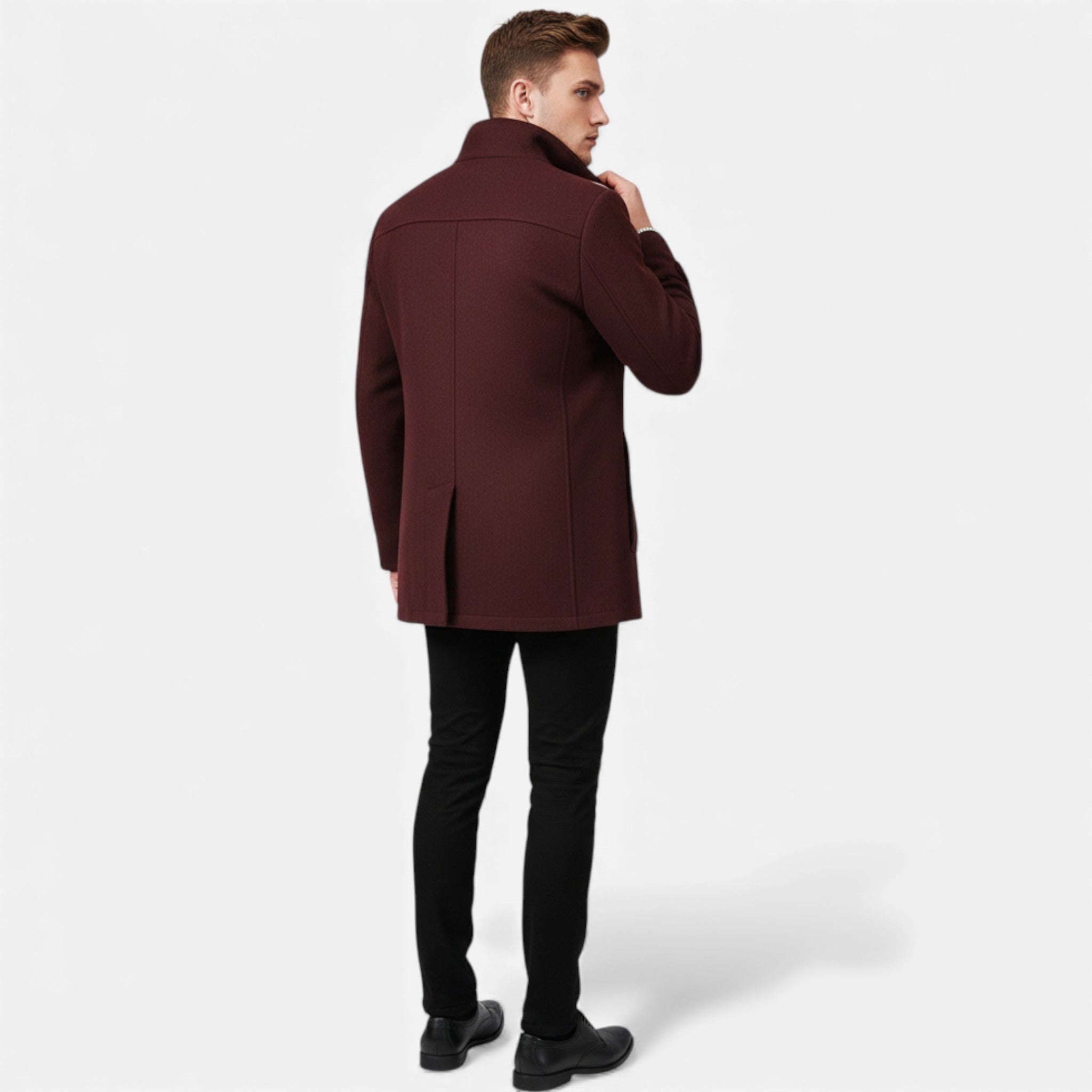 Valmonti | Men’s Wool Business Overcoat – Classic Winter Coat