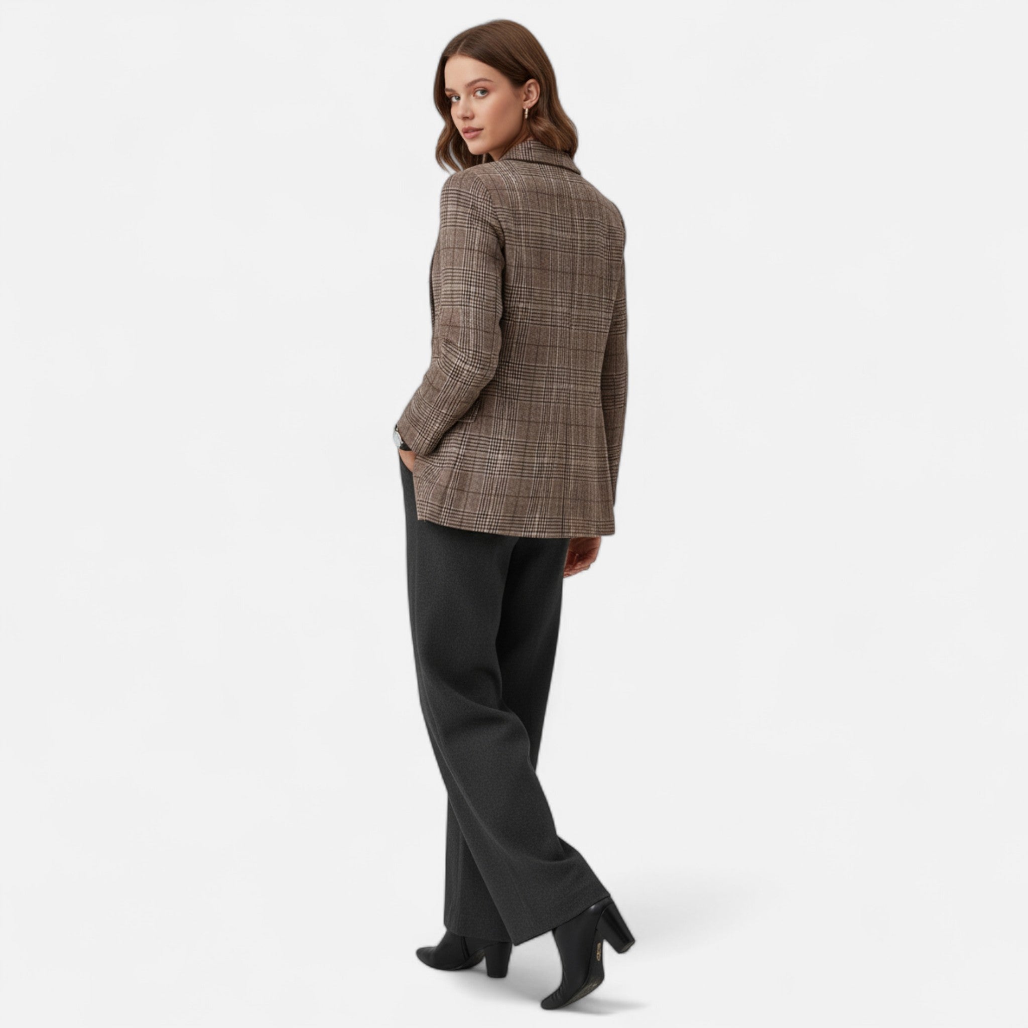 Valmonti | Women’s Plaid Blazer – Single-Breasted Heritage