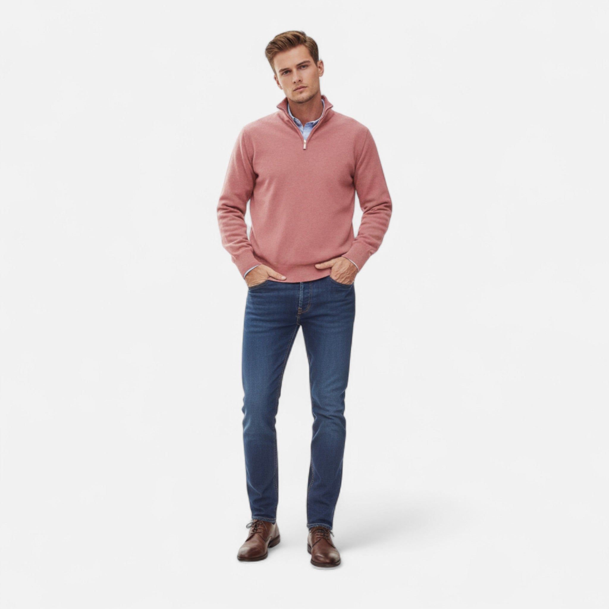 Valmonti | Men’s Sweater – Refined Zipper Elegance