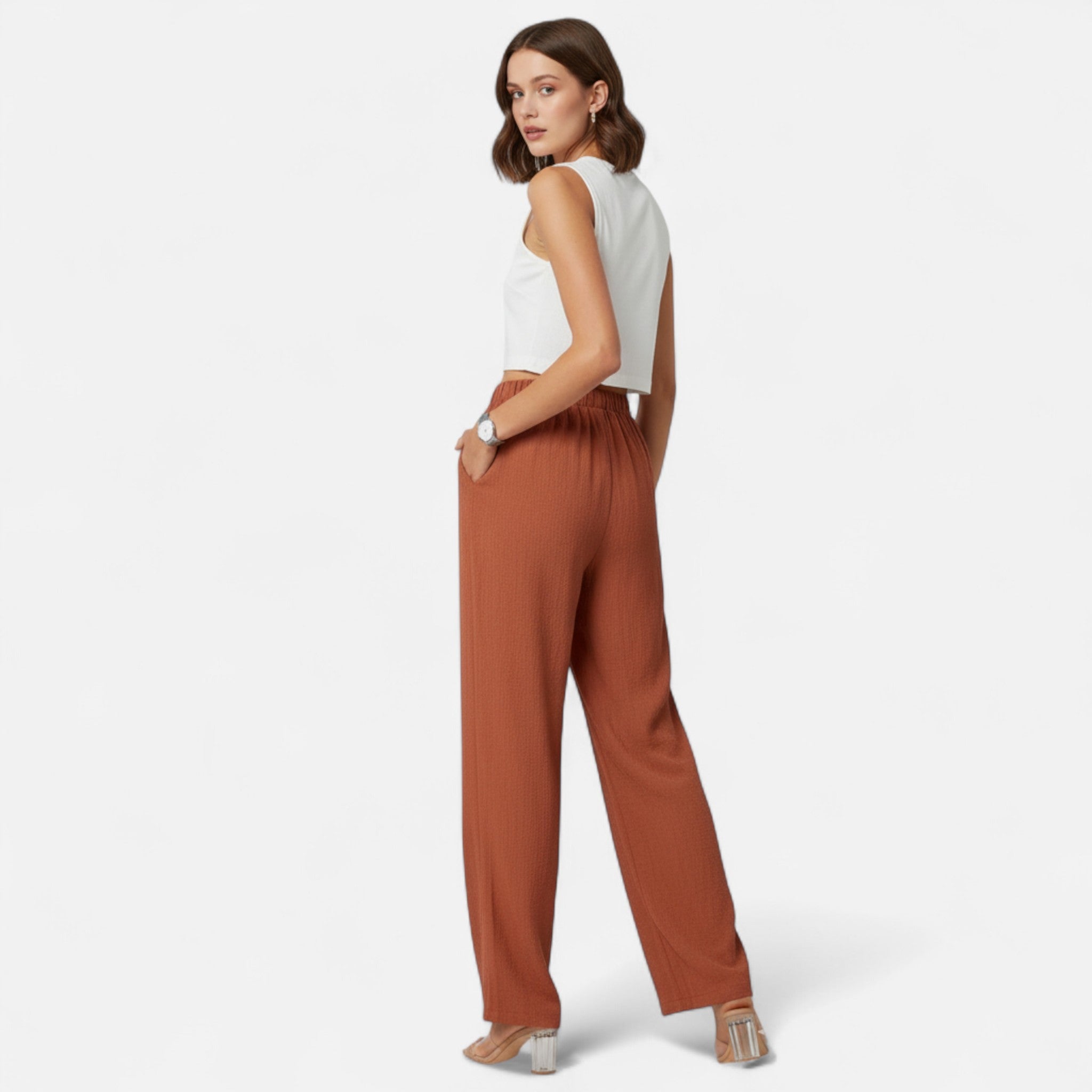 Valmonti | Women’s Straight-Leg Trousers – Timeless High-Waist Style