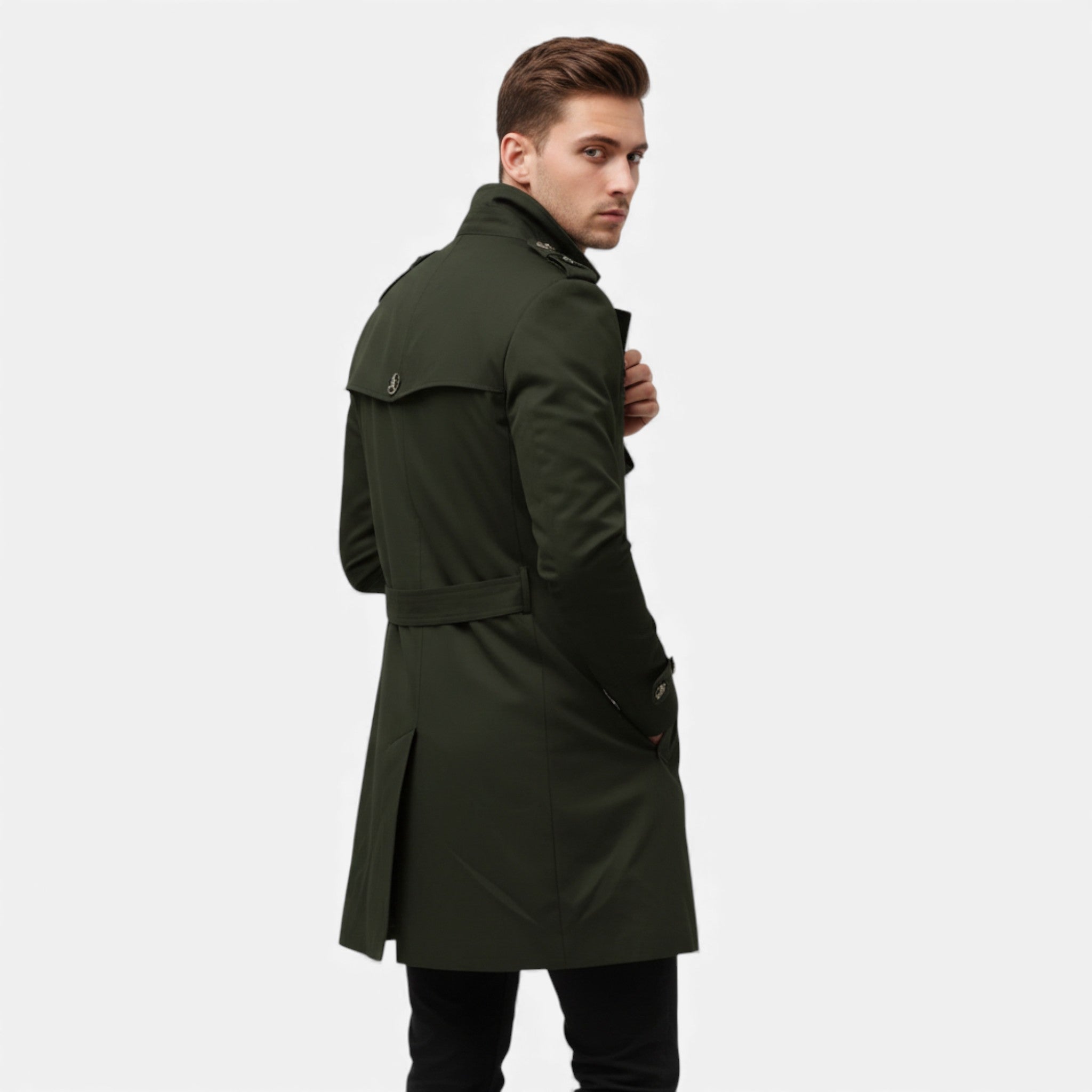 Valmonti | Men’s Lapel Casual Coat – Classic Mid-Length Jacket