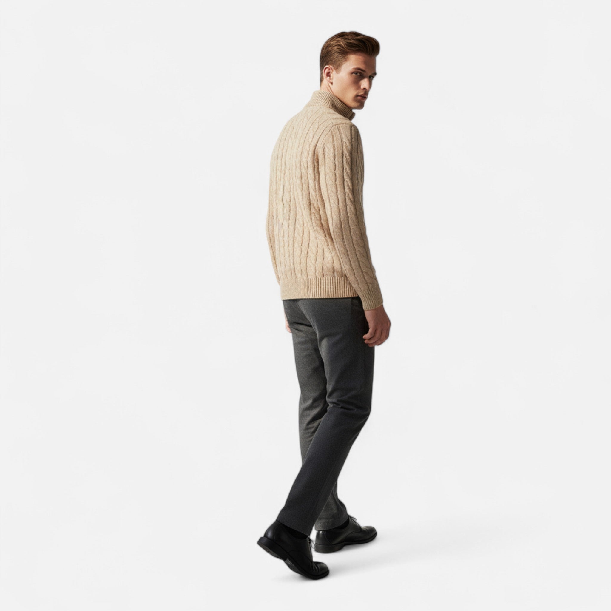 Valmonti | Men’s Old Money Sweater – Timeless Half-Zip Classic