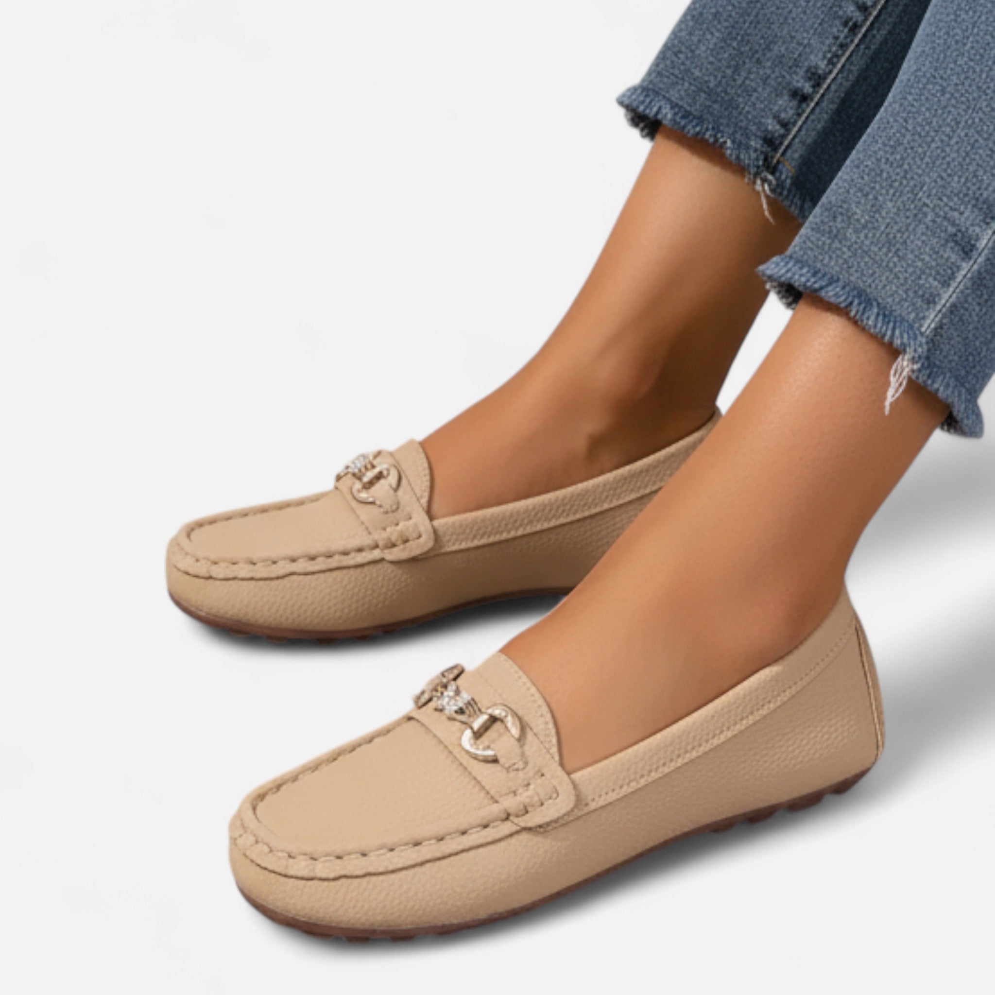 Valmonti | Women’s Moccasin Loafers – Refined Metal-Bit Elegance