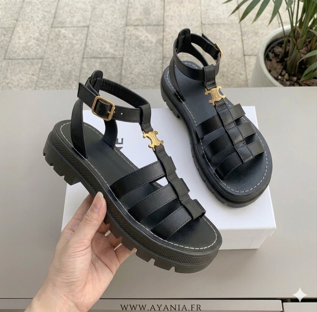 Women’s Gladiator Strap Sandals Chunky Sole Summer Flats