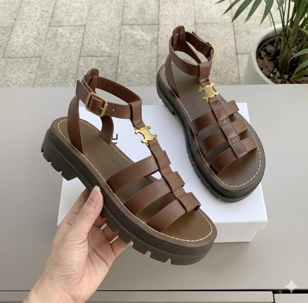 Women’s Gladiator Strap Sandals Chunky Sole Summer Flats