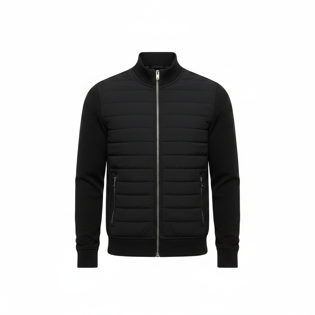 Veste matelassée hybride pour homme – couche coupe-vent d’automne et d’hiver pour une tenue élégante et décontractée