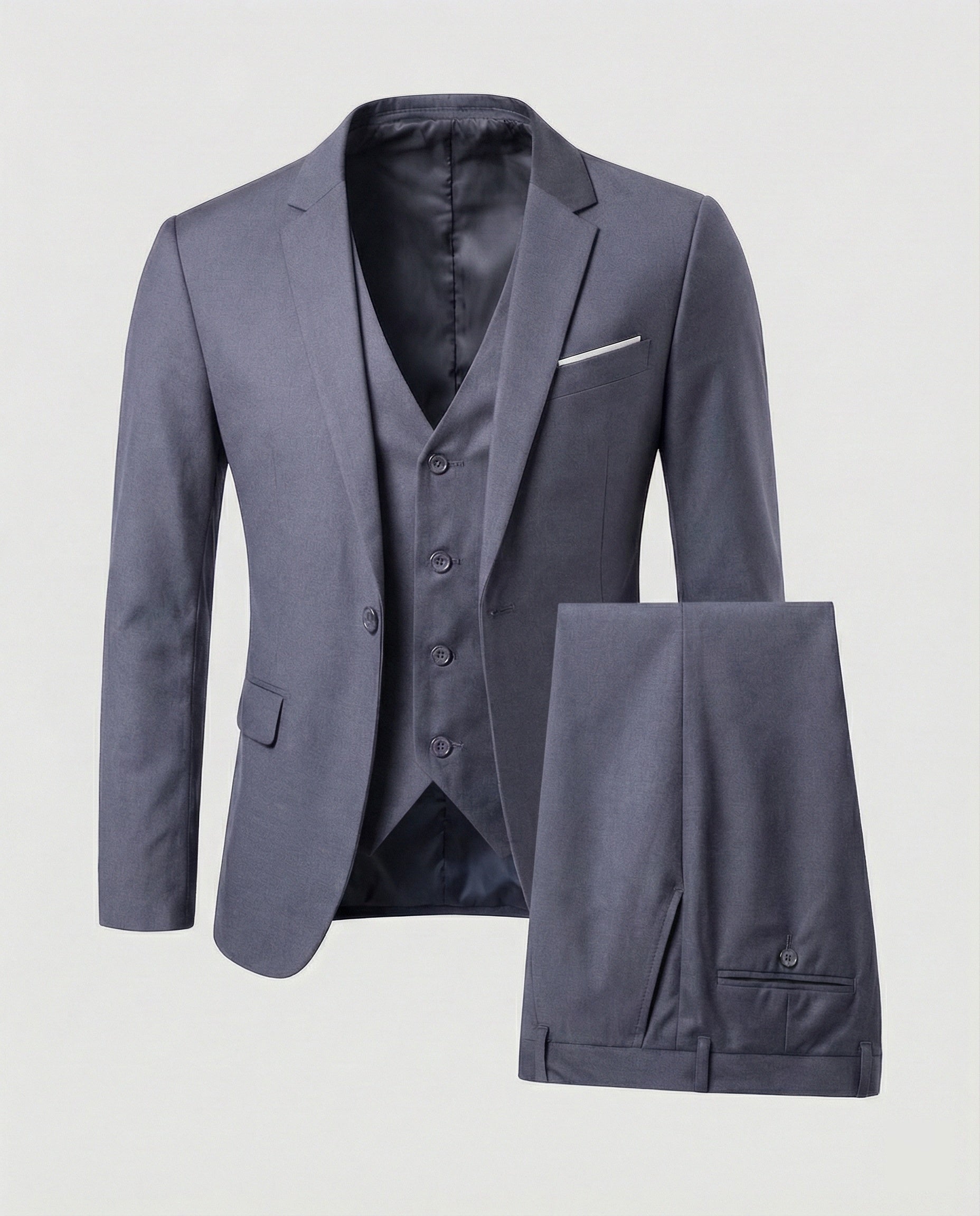 Costum formal bărbătesc cu croială cambrată – ținută modernă din trei piese pentru nunți și afaceri