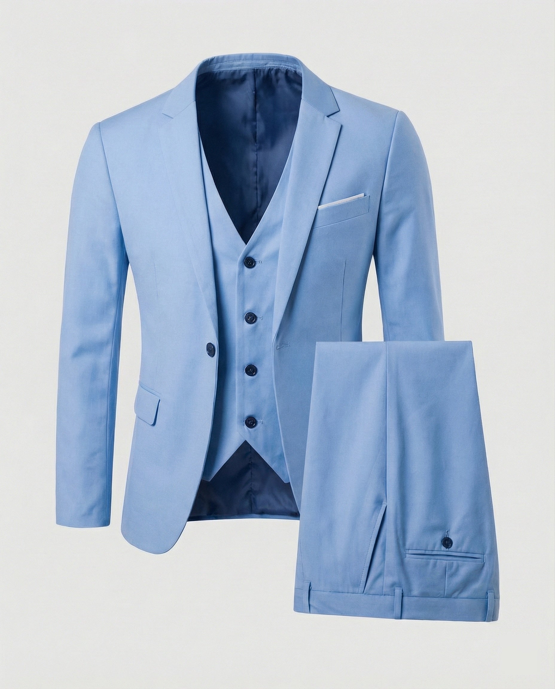 Costum formal bărbătesc cu croială cambrată – ținută modernă din trei piese pentru nunți și afaceri