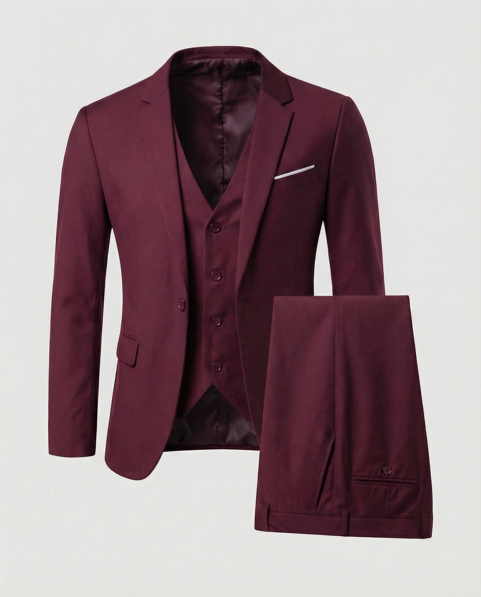 Costum formal bărbătesc cu croială cambrată – ținută modernă din trei piese pentru nunți și afaceri