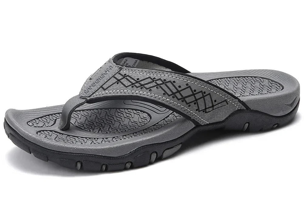 Men’s Outdoor Flip-Flops Cushioned Textured Summer Sandals